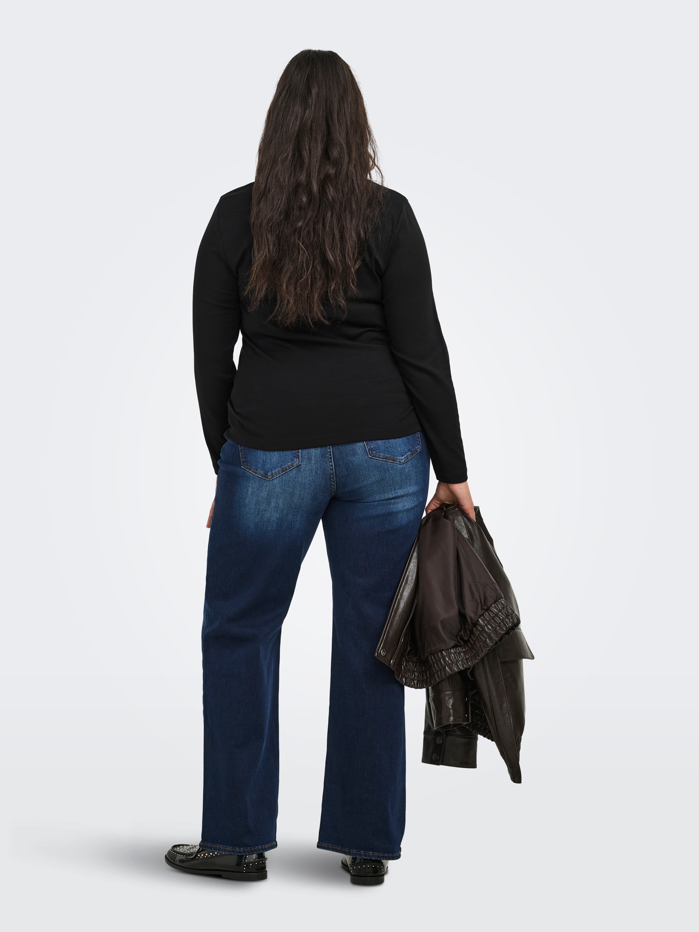 ONLY CARMAKOMA Langarmshirt »CARRILEY O-NECK L/S TOP JRS NOOS« Baumwollmischung