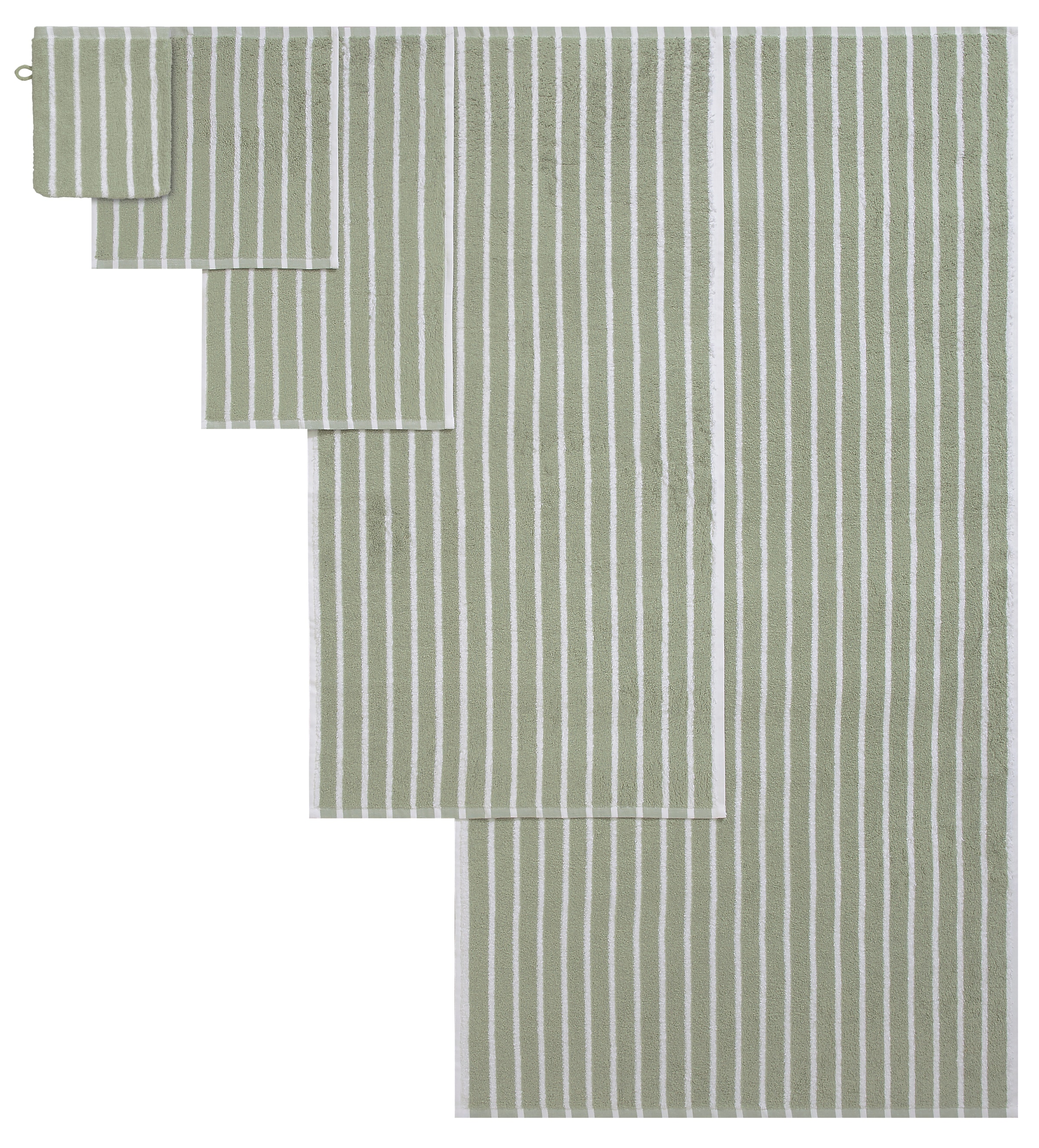 GOODproduct Handtuch Set »Jannika, Duschtücher, Handtücher, Gästetücher, Seiftücher, Waschlappen« 10 Frottier Handtücher mit Streifen, 100% Baumwolle, weich, umfangreiches Set