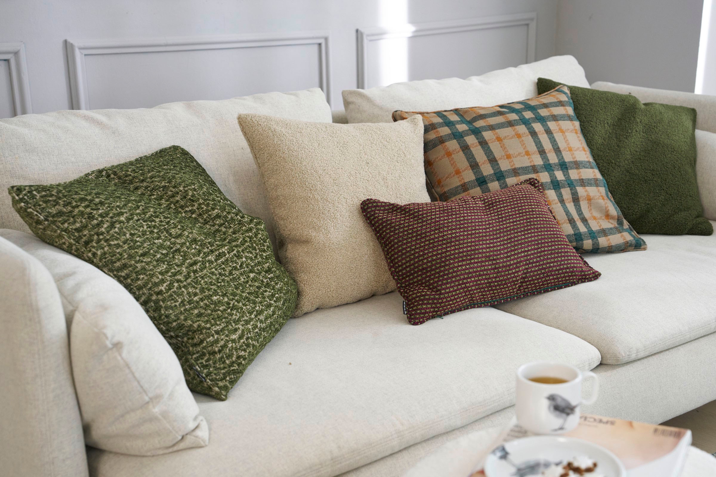 H.O.C.K. Coussin décoratif »Charles« Karo, Weihnachten, britisch, inkl. Füllung, Bezug mit Reissverschluss