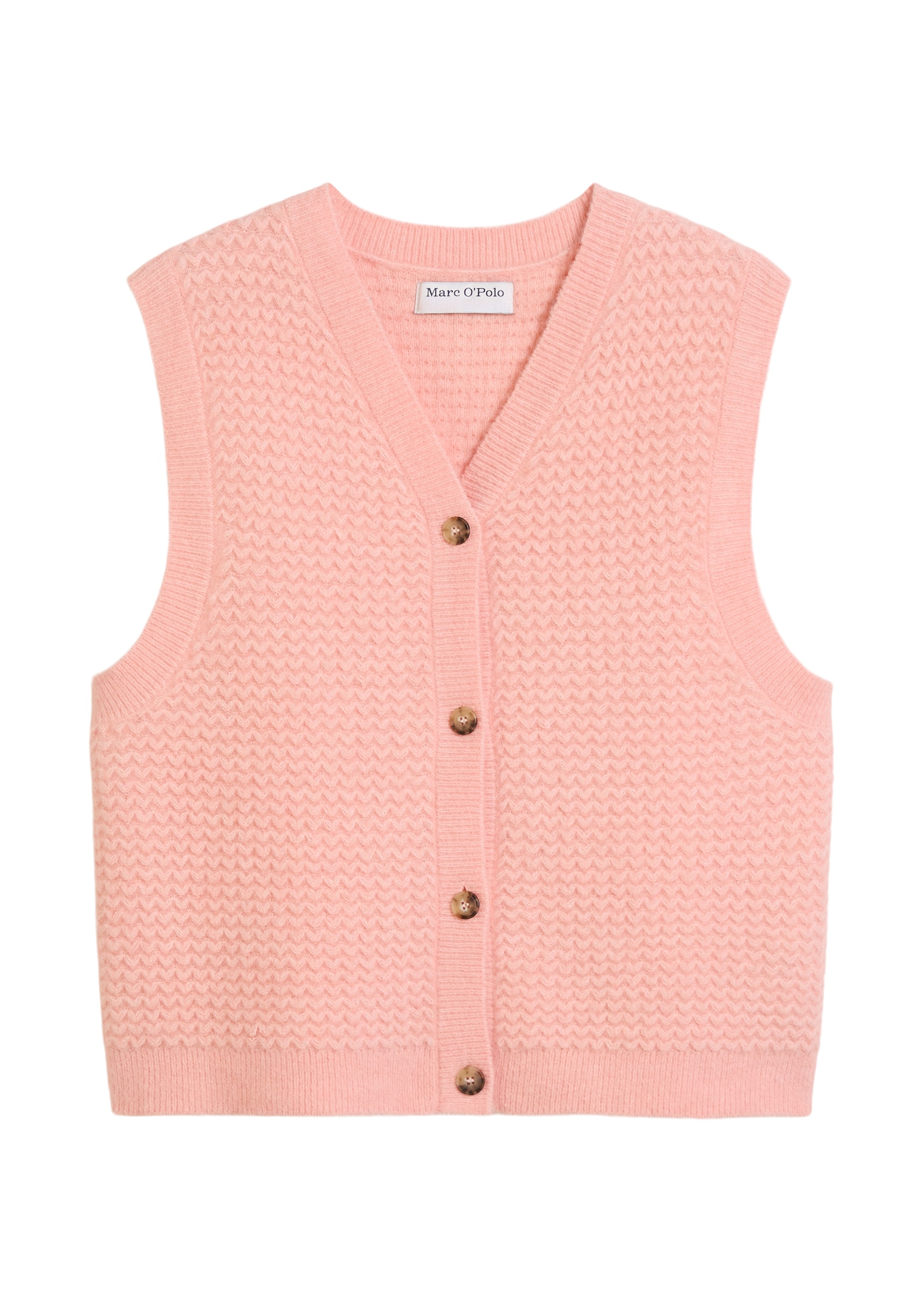 Marc O'Polo DENIM Pull-over mit Knöpfen, regular fit, aus Wolle-Mix, moderne Zickzack-Struktur