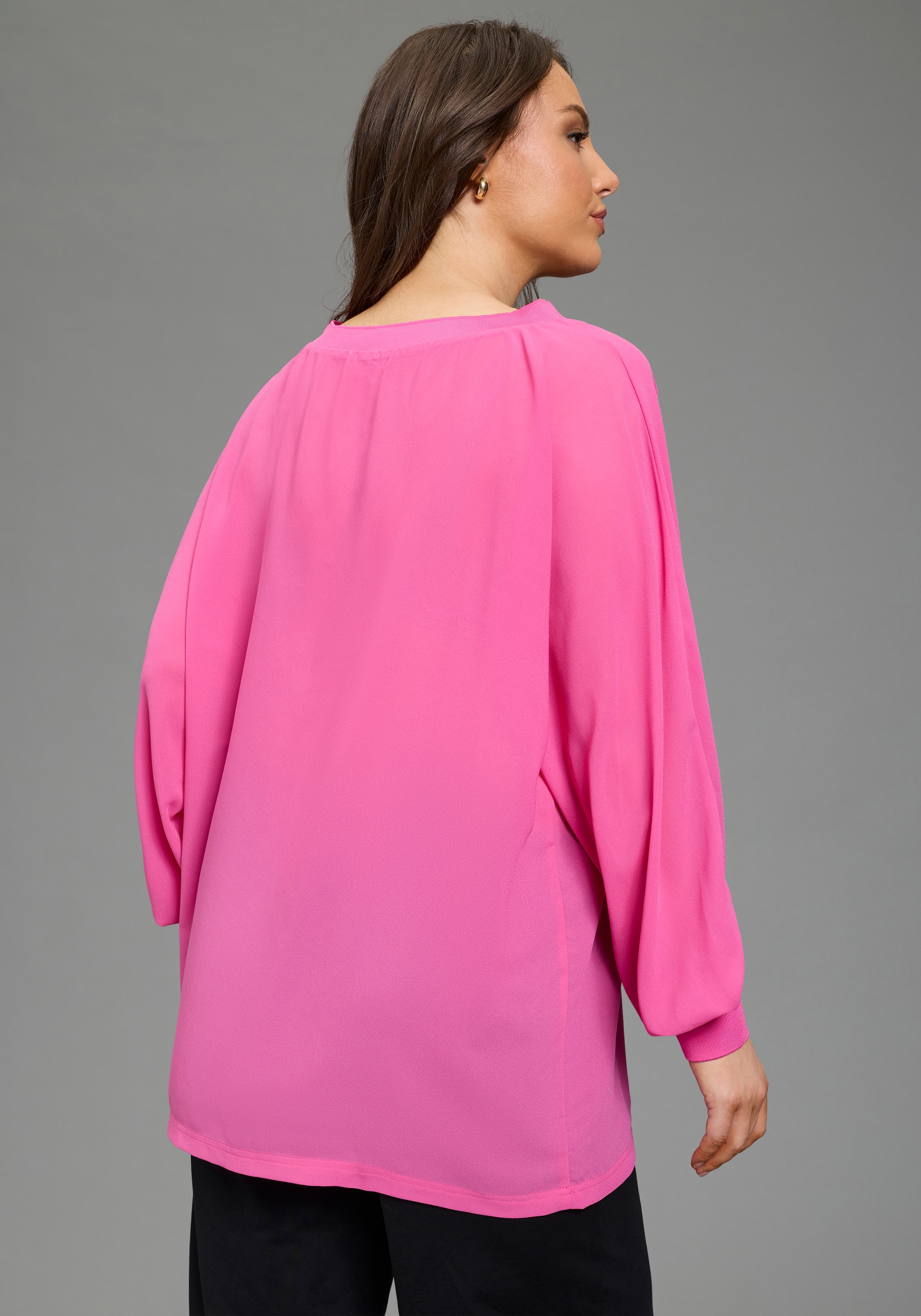 Laura Scott CURVE Shirtbluse mit sportivem Rippenbündchen