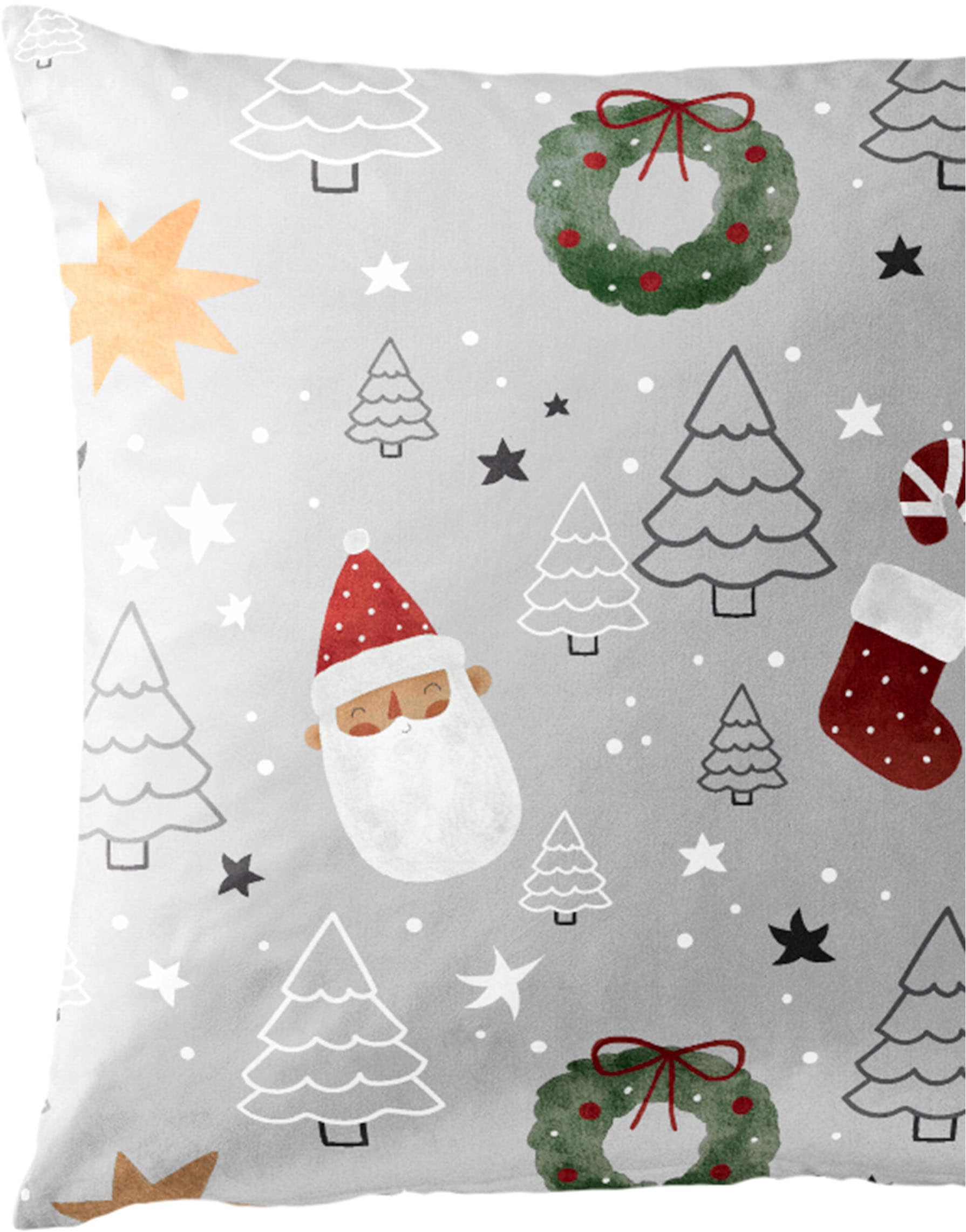 BIERBAUM Linge de lit »Wichtel« 2 pièces tlg. 100 % Baumwolle, Biber, unterschiedliche Weihnachts-Designs