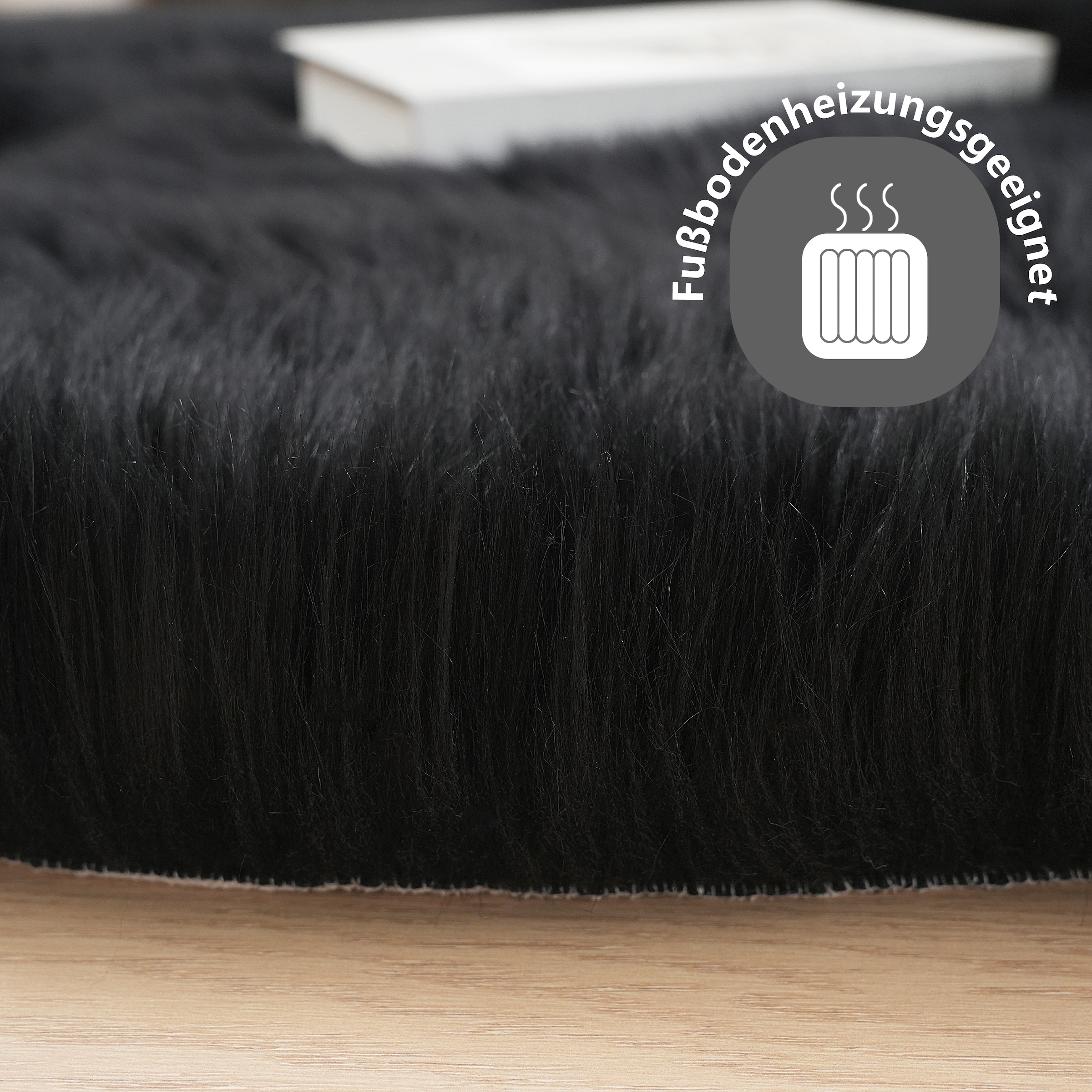 my home Tapis en fourrure »Dena, Hochflor Teppiche« Rectangulaire 60 mm Höhe Kunstfell, weich, Uni-Farben, Wohnzimmer, Schlafzimmer, Esszimmer