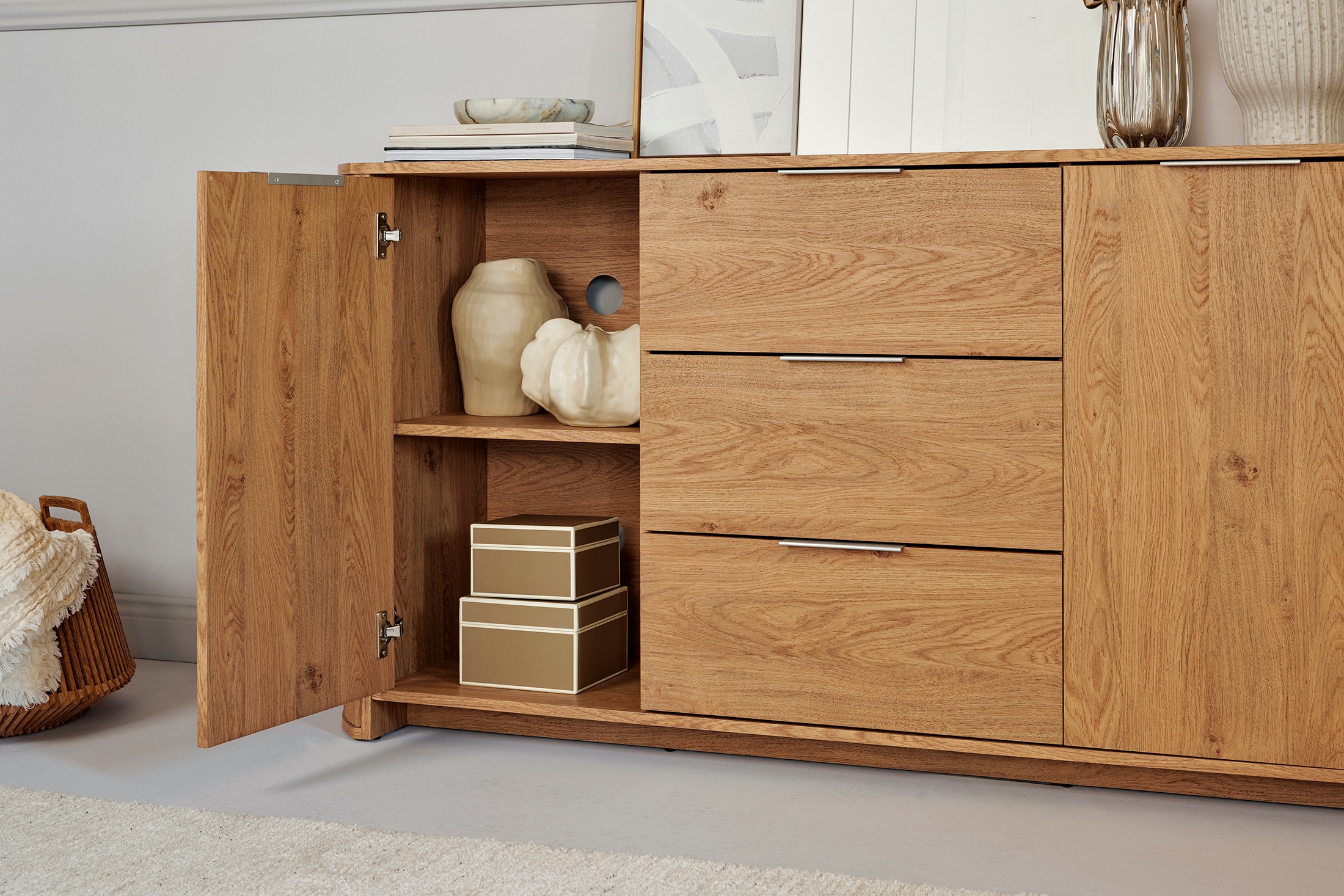 Jahnke TV-Board »MOON TV 175« 1 Stk. tlg. Sideboard, 2 Türen & 3 Schubladen, abgerundet, Breite ca. 160 cm