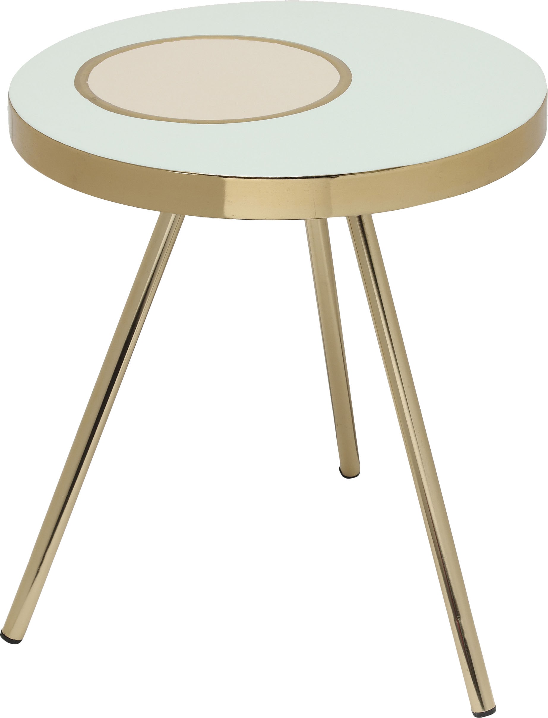 Kayoom Table d'appoint »Morrison 2025, Beistelltisch aus Eisen« 1 cuis tlg. Handarbeit, lackierter Tisch mit Metalleffekten, auf 3-Beinen