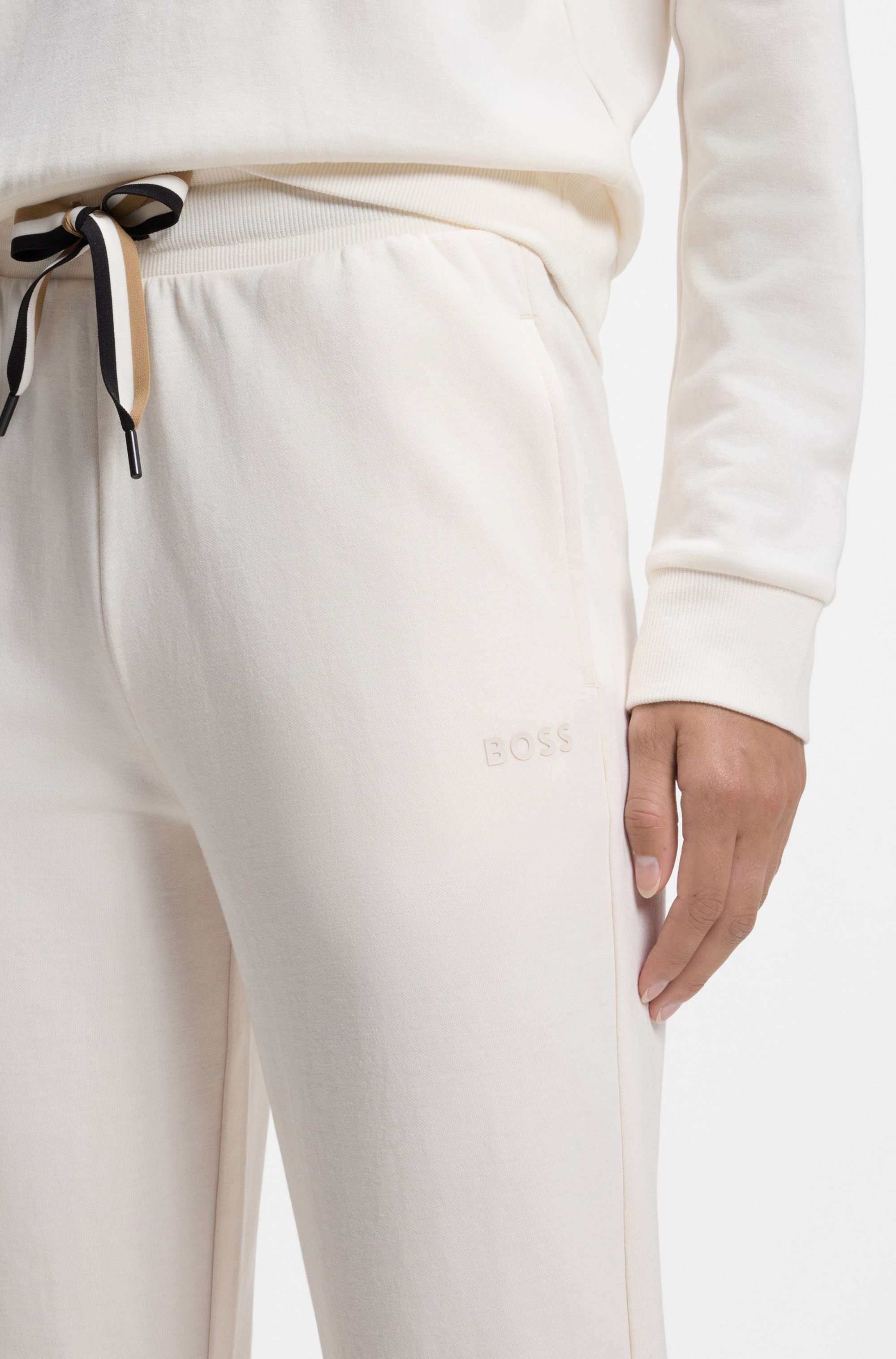BOSS Pantalon de détente »CP Stripe_Pants Cuff«  avec cordon de couleur contrastante