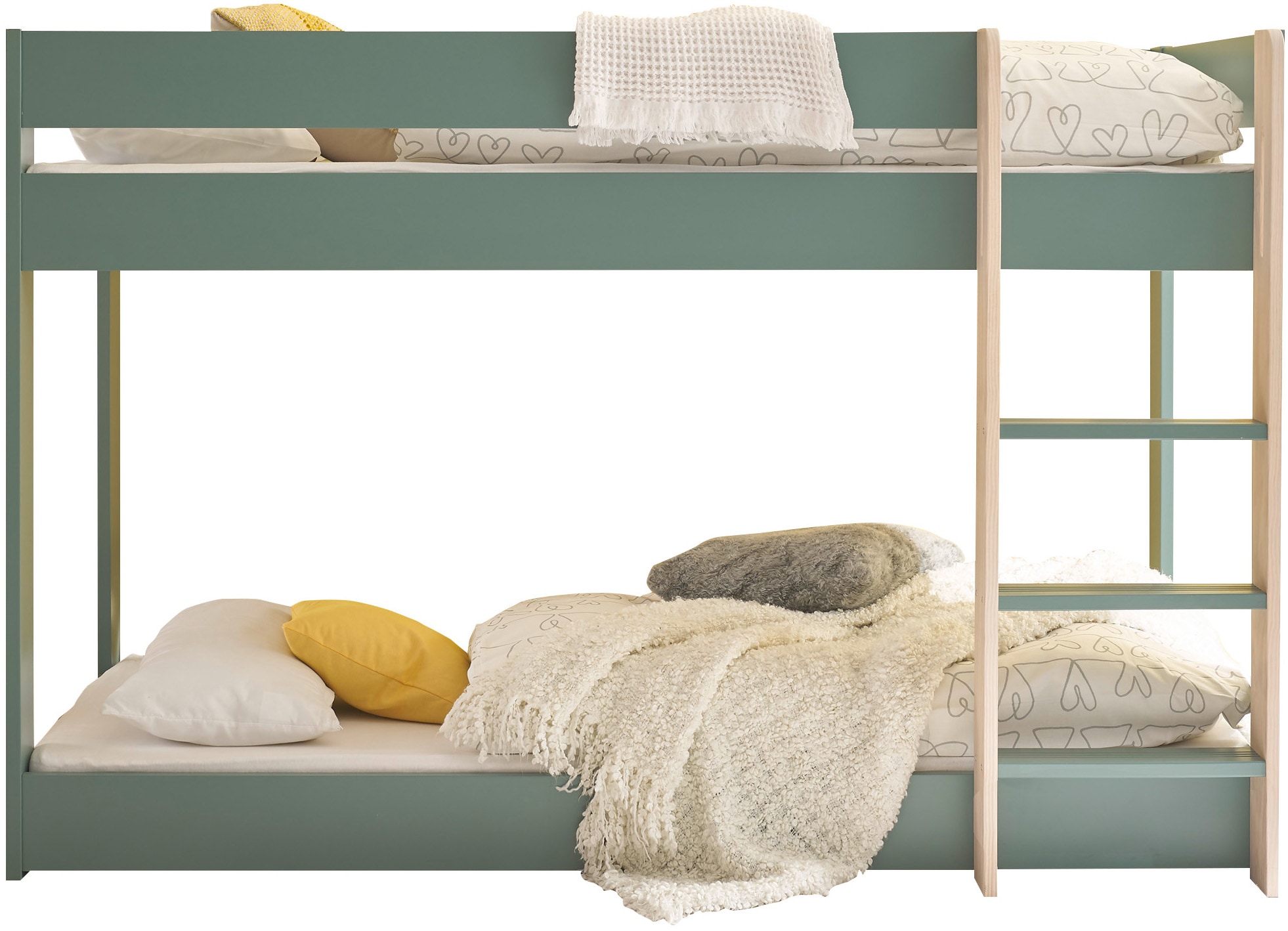 Begabino Bettgestell »Lauri Bett, Etagenbett, Hochbett« 2 Liegeflächen, mit Leiteraufstieg zum oberen Bett