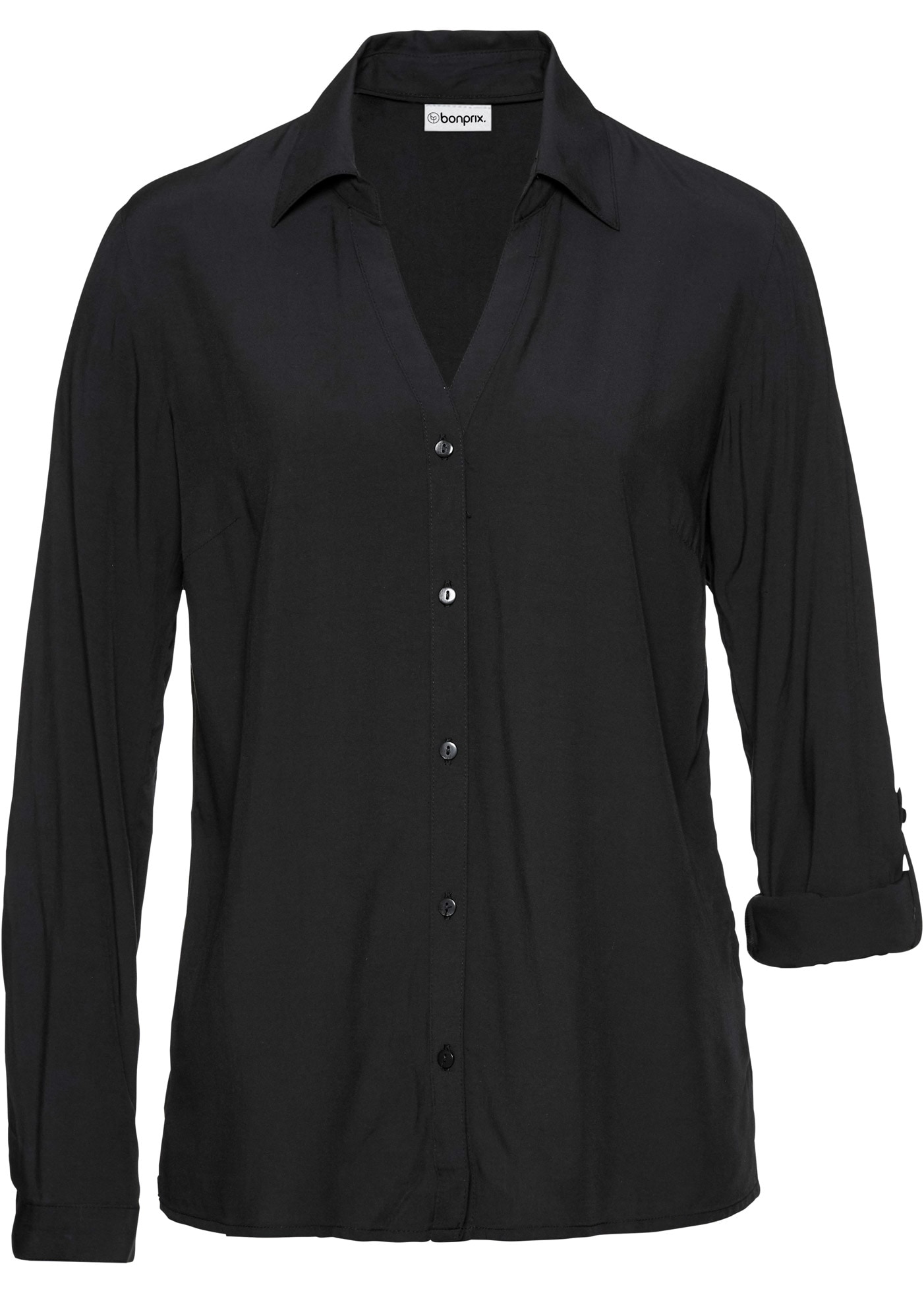 bonprix Blouse à manches longues figurumspielende Passform, für Casualmode, aus Viskose
