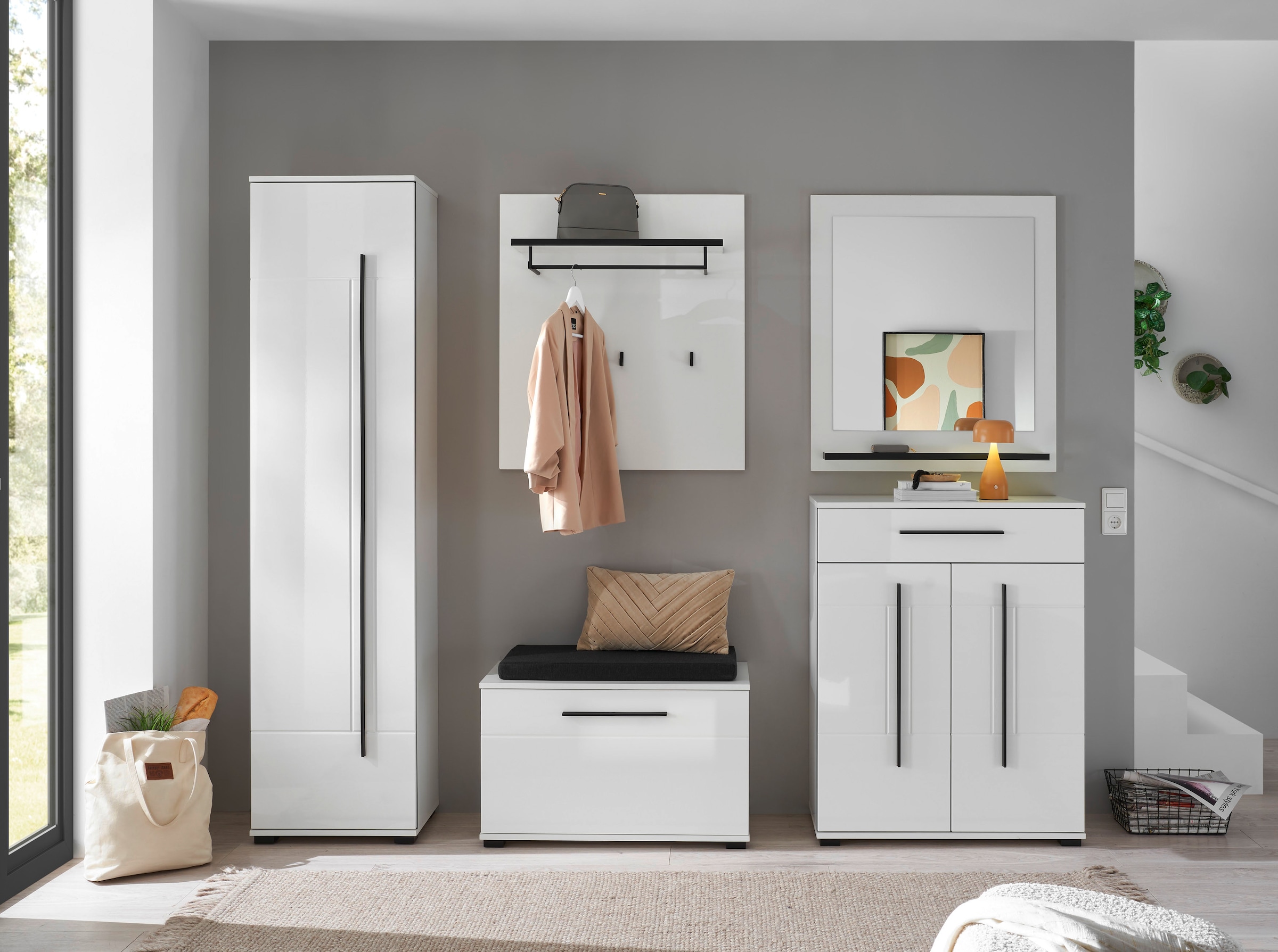 Home affaire Garderoben-Set »Cantara, moderne Garderobe, Komplettset mit viel Stauraum« Komplett-Set, 5 Stk. tlg.