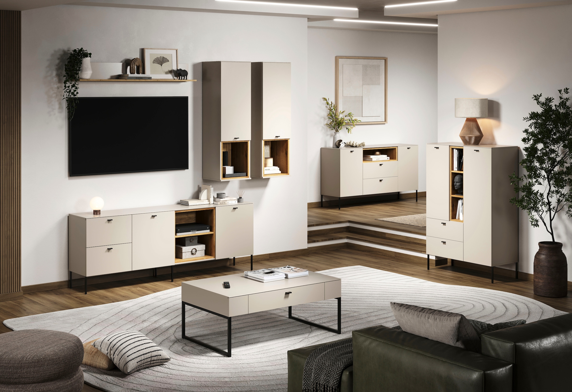 PLACES OF STYLE Couchtisch »San Pedro« 1 Stk. tlg. Couchtisch mit 1 Schub.K, Soft-Close & Unterflurauszug 110/68/45 cm