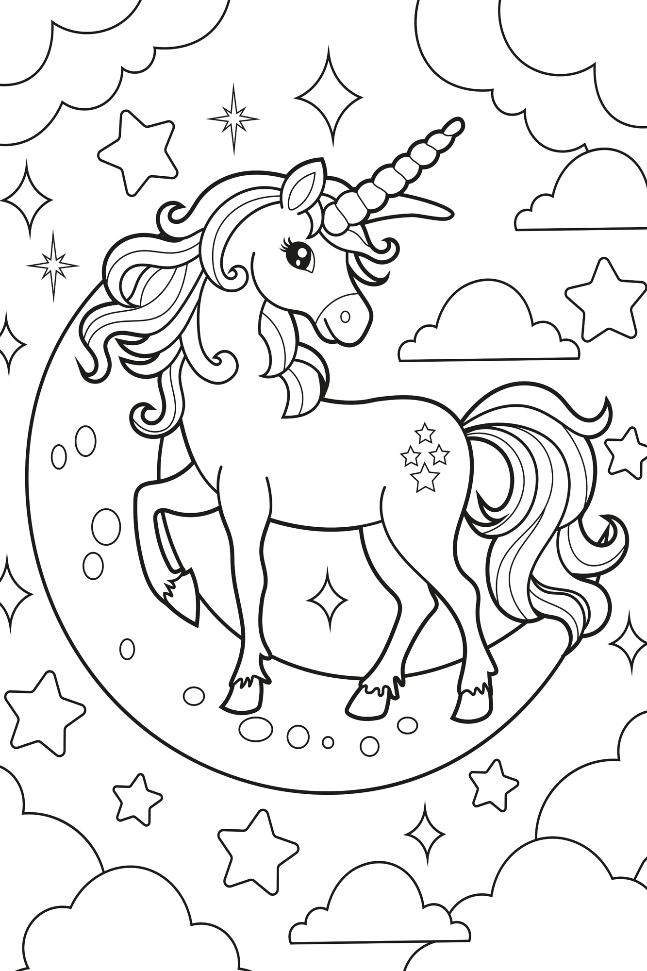 queence Wandsticker »Einhorn am Himmel« DIY-Wandsticker zum Bemalen