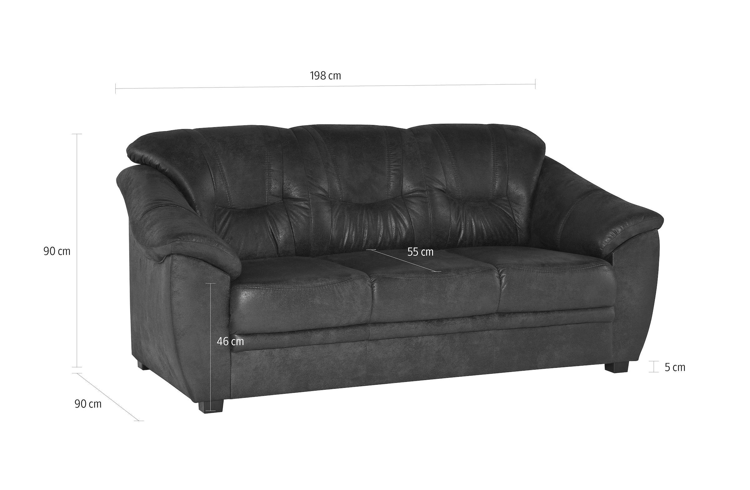 Home affaire 3-places »Savona, B: 198 cm« mit Federkern