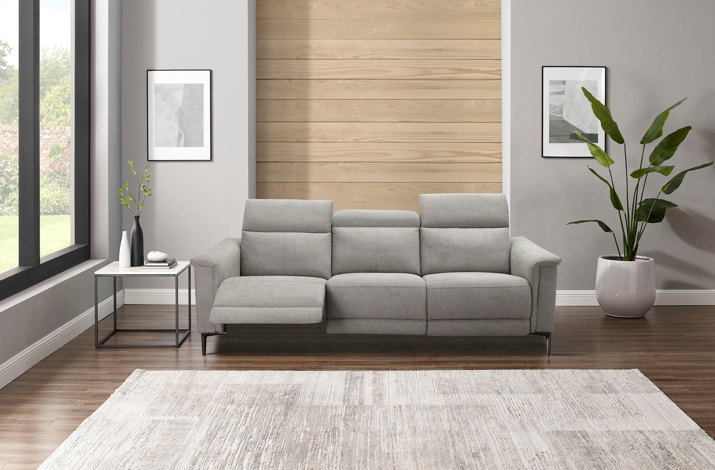 Home affaire 3-places »LUND B: 222 cm - OTTO. Verlässliche Qualität. Mit Relaxfunktion« in 2 Sitzen (links/rechts), manuell/elektrisch (USB-C), Kopfteilverst.