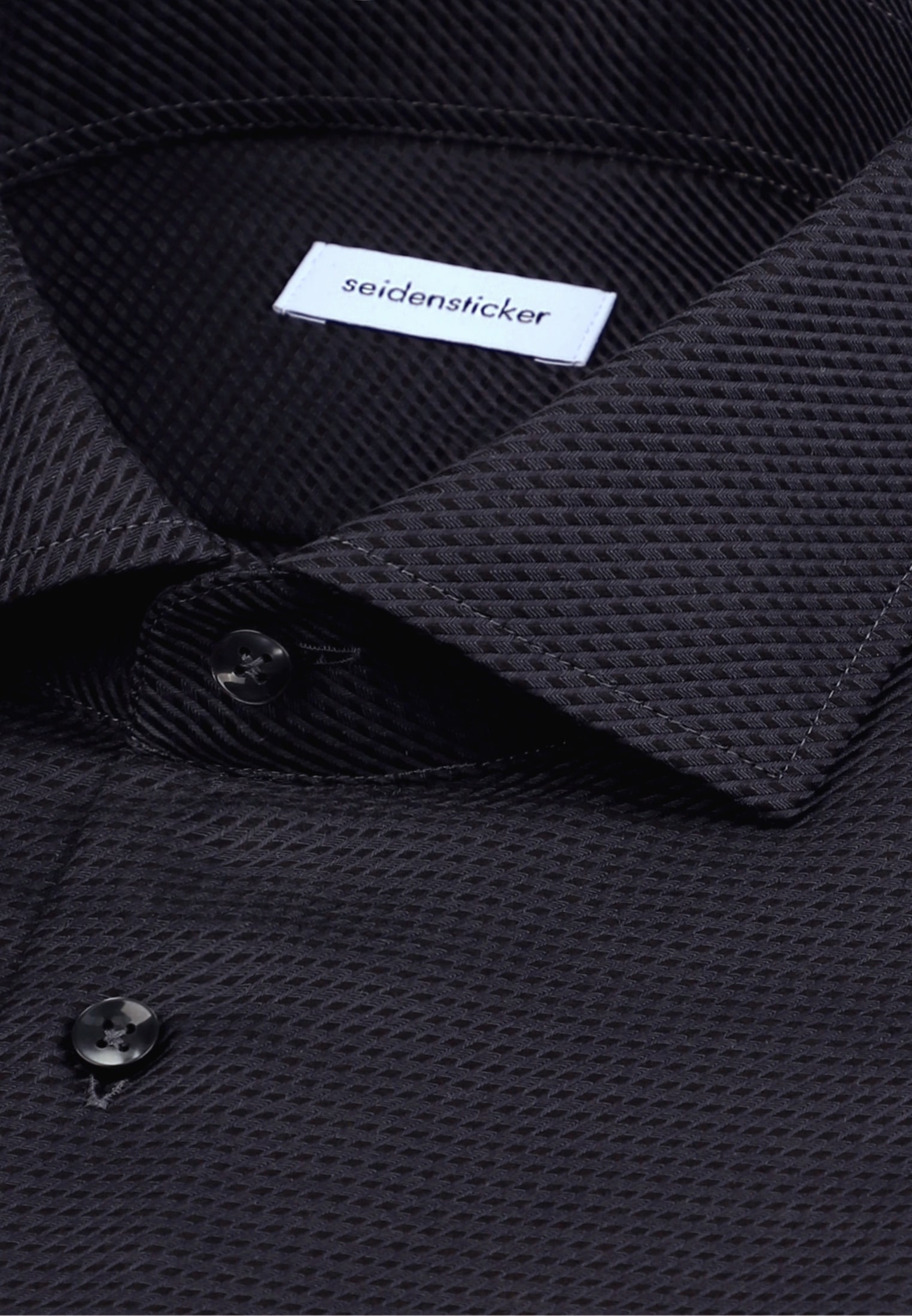 seidensticker Chemise d'affaires »Schwarze Rose« Slim 1/1 Kentkragen Struktur