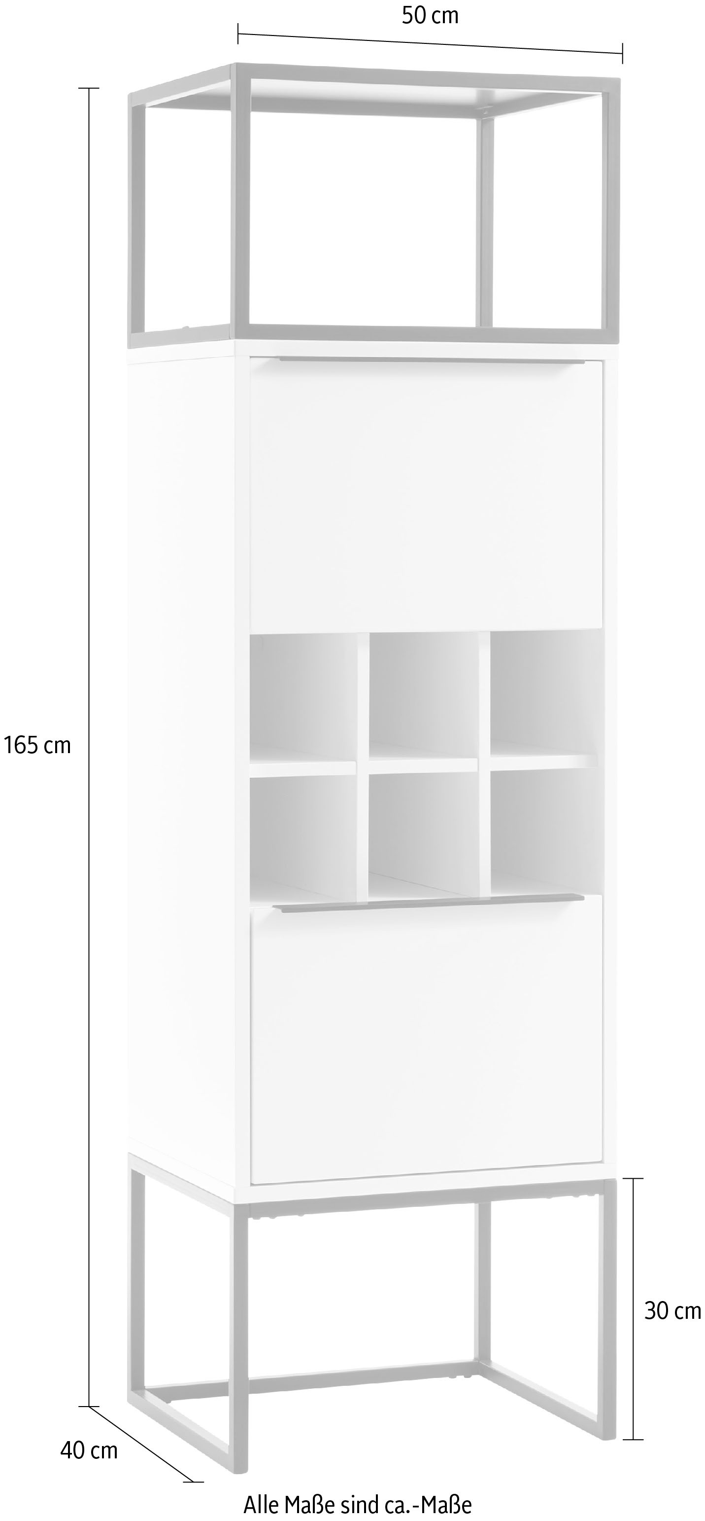 HBZ Highboard »Lille« 1 Stk. tlg. mit LED-Beleuchtung, Wohnzimmerschrank in Eiche Artisan NB