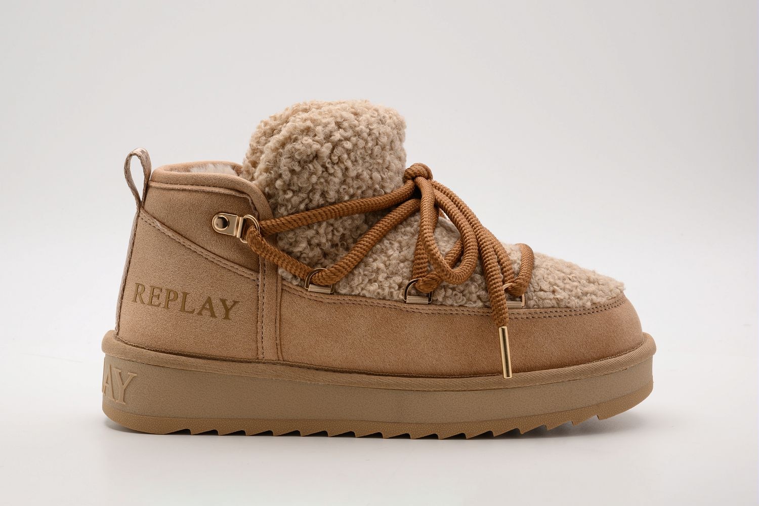 Replay Bottes d'hiver »SANTA MINI CURLY«  Plateauboots, Schnürboots in Teddy-Optik