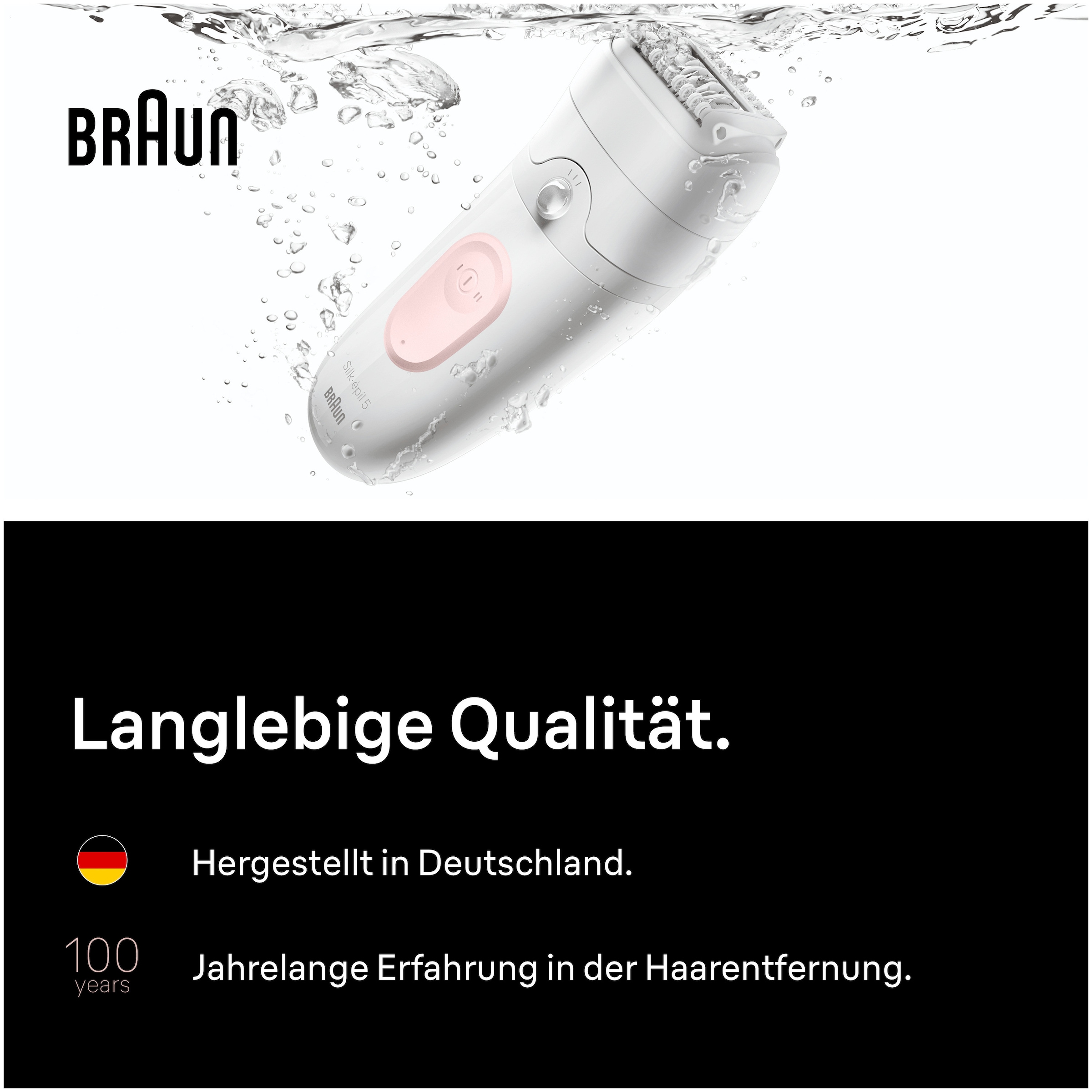Braun Épilateur »Silk-épil 5 SE5-030« Wet & Dry, Einfache Haarentfernung, Rasieraufsatz und Trimmeraufsatz