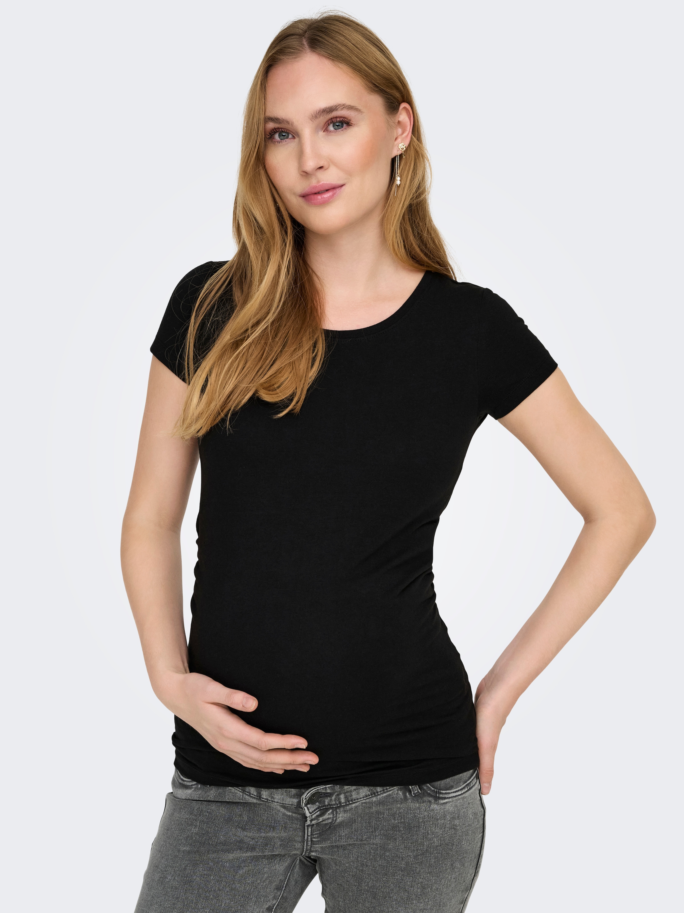 ONLY MATERNITY T-shirt de grossesse »OLMLOVELY S/S ONECK TOP 2PACK JRS NOOS« Packung, 2 cuis