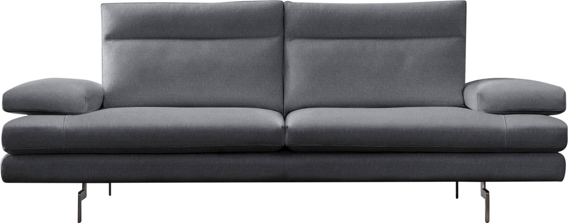 CALIA ITALIA 3,5-places »Toby Wing, 228 cm breit, Designsofa mit erstklassigem Sitzkomfort« avec réglage de la profondeur d'assise, pieds chromés brillants