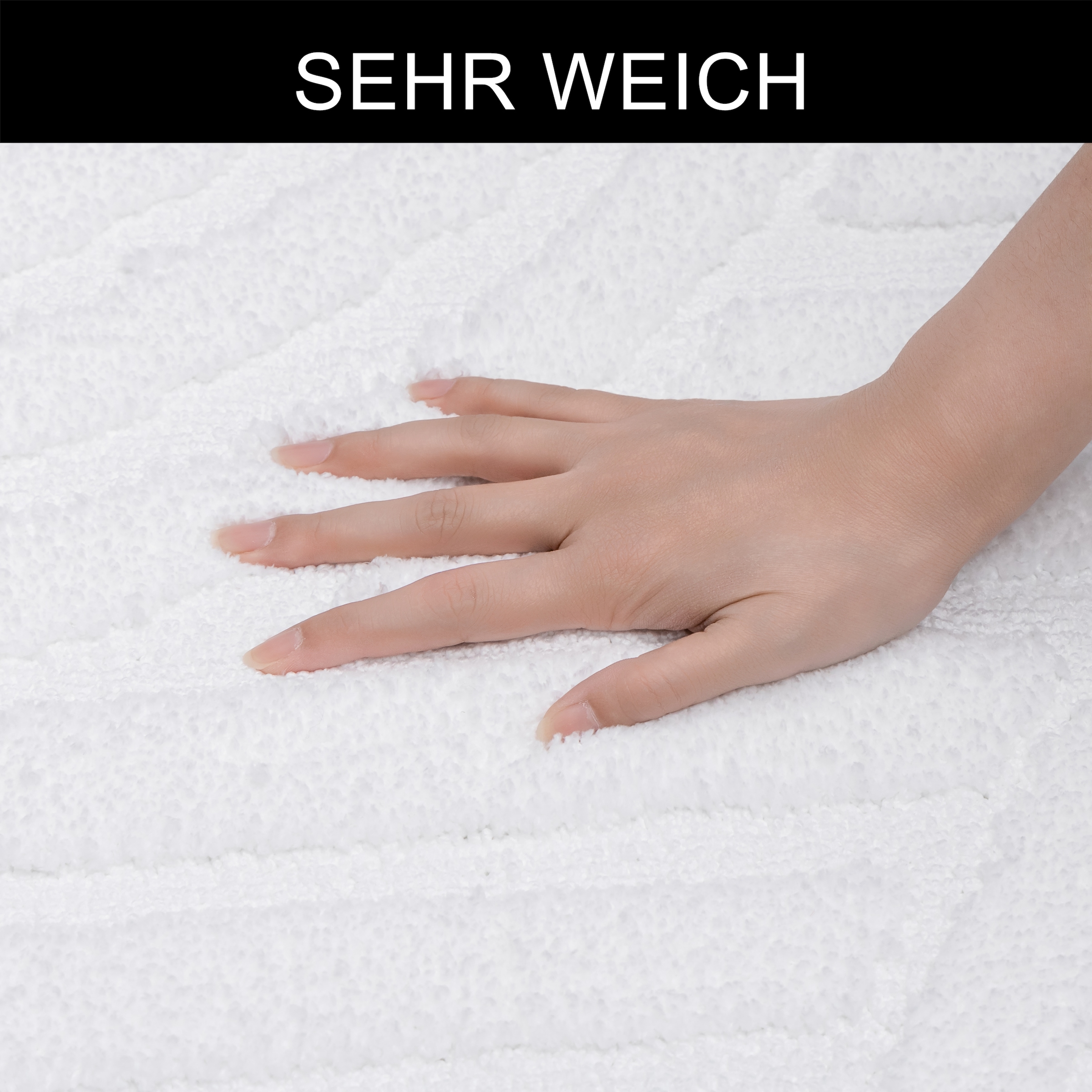GOODproduct Tapis de bain »Regona Scandi, Badvorleger, Badezimmer Teppich, Duschvorleger« Höhe 10 mm revêtement antidérapant Résistant Tapis de bain, couleurs unies, effet relief, motif moderne, Zen