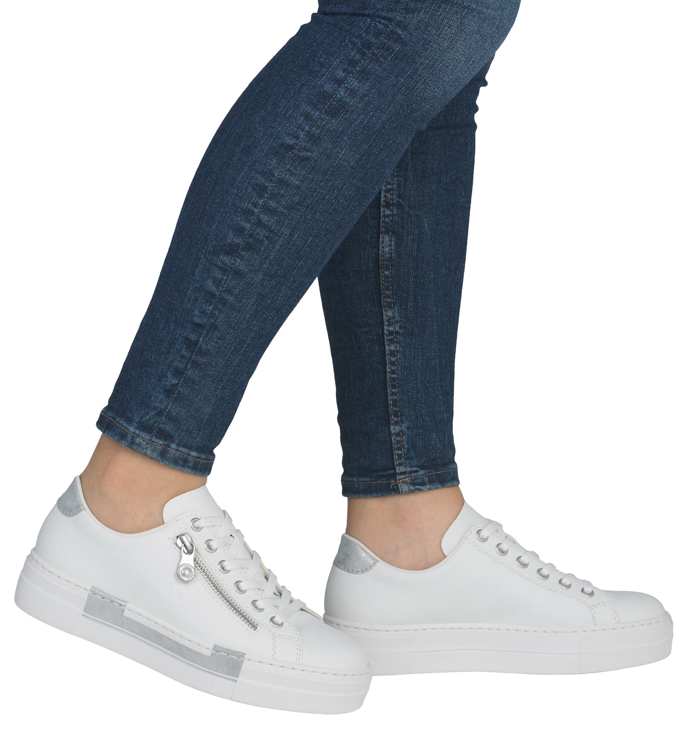 Rieker Baskets à plateforme  mit Zierreissverschluss seitlich, Freizeitschuh, Halbschuh, Schnürschuh