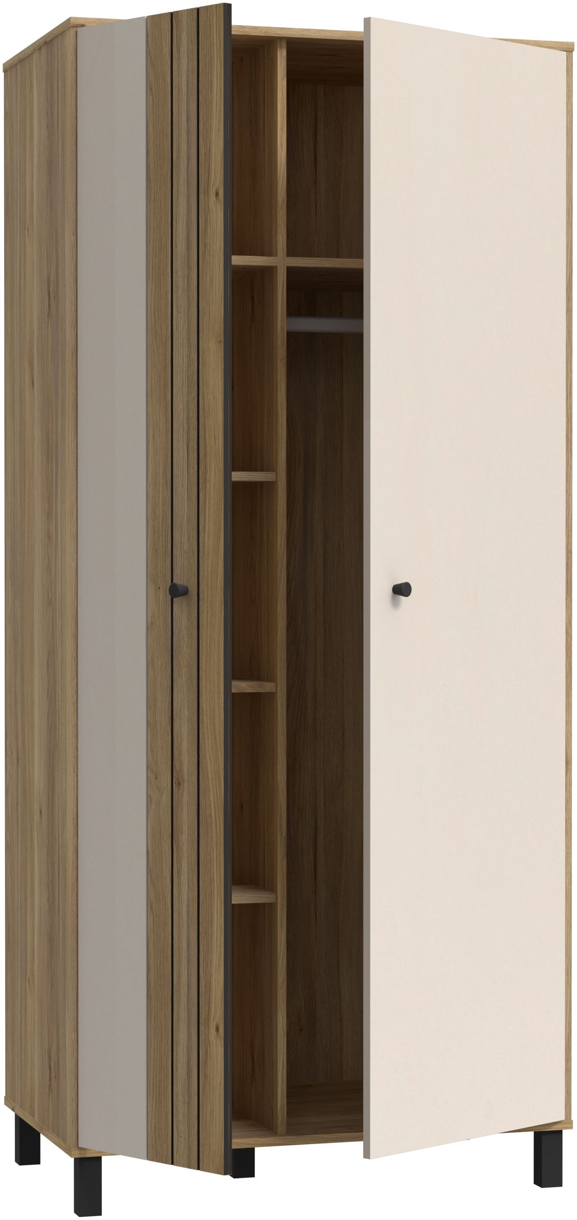 FORTE Buffet haut »Killarney« armoire, espace de rangement, soft close, tringle à vêtements