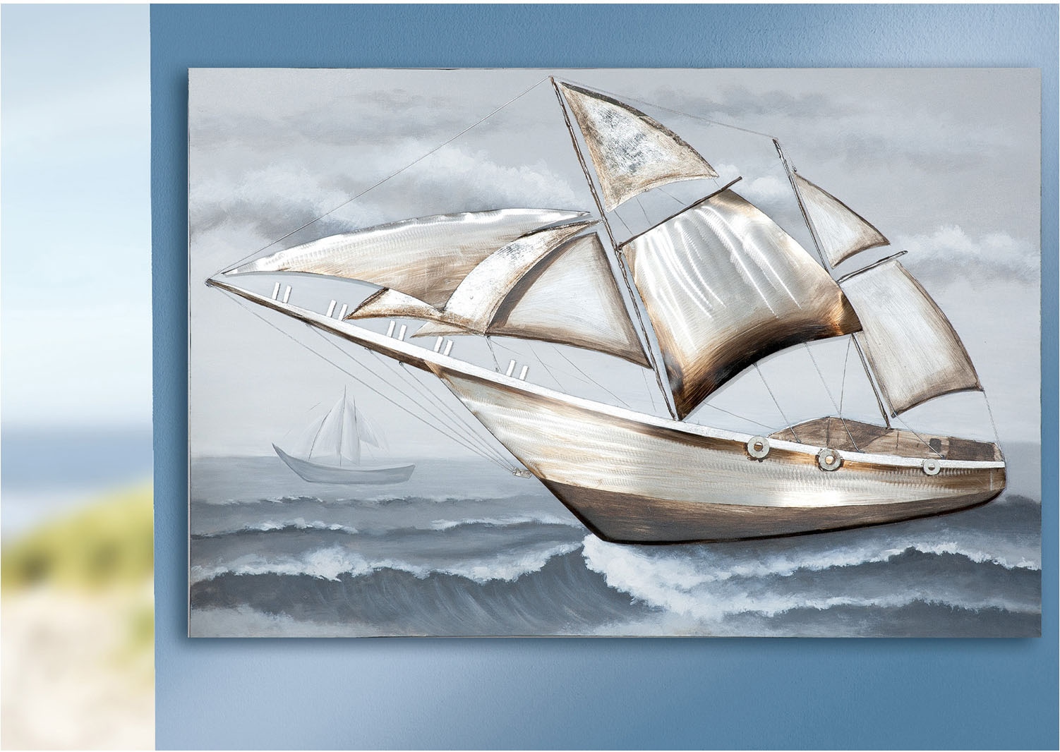 GILDE Holzbild »Bild rechteckig Segelboot« Boote & Schiffe 1 Stk. tlg.