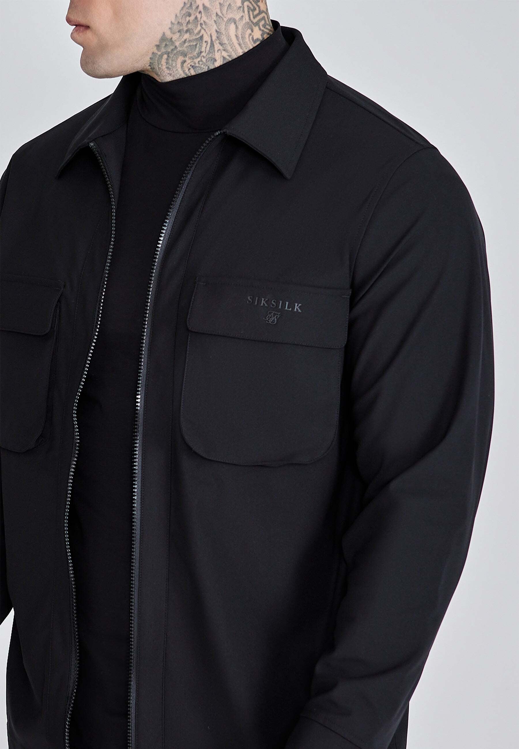 Siksilk Langarmhemd »Siksilk Overshirt Utility Overshirt«
