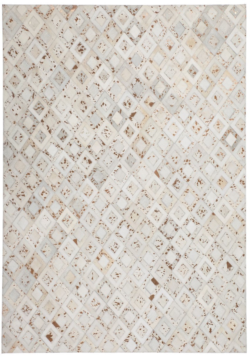 Kayoom Tapis »Spark 110« Rectangulaire 8 mm Höhe 100% Leder, metallische Effekte, handgenähtes Unikat