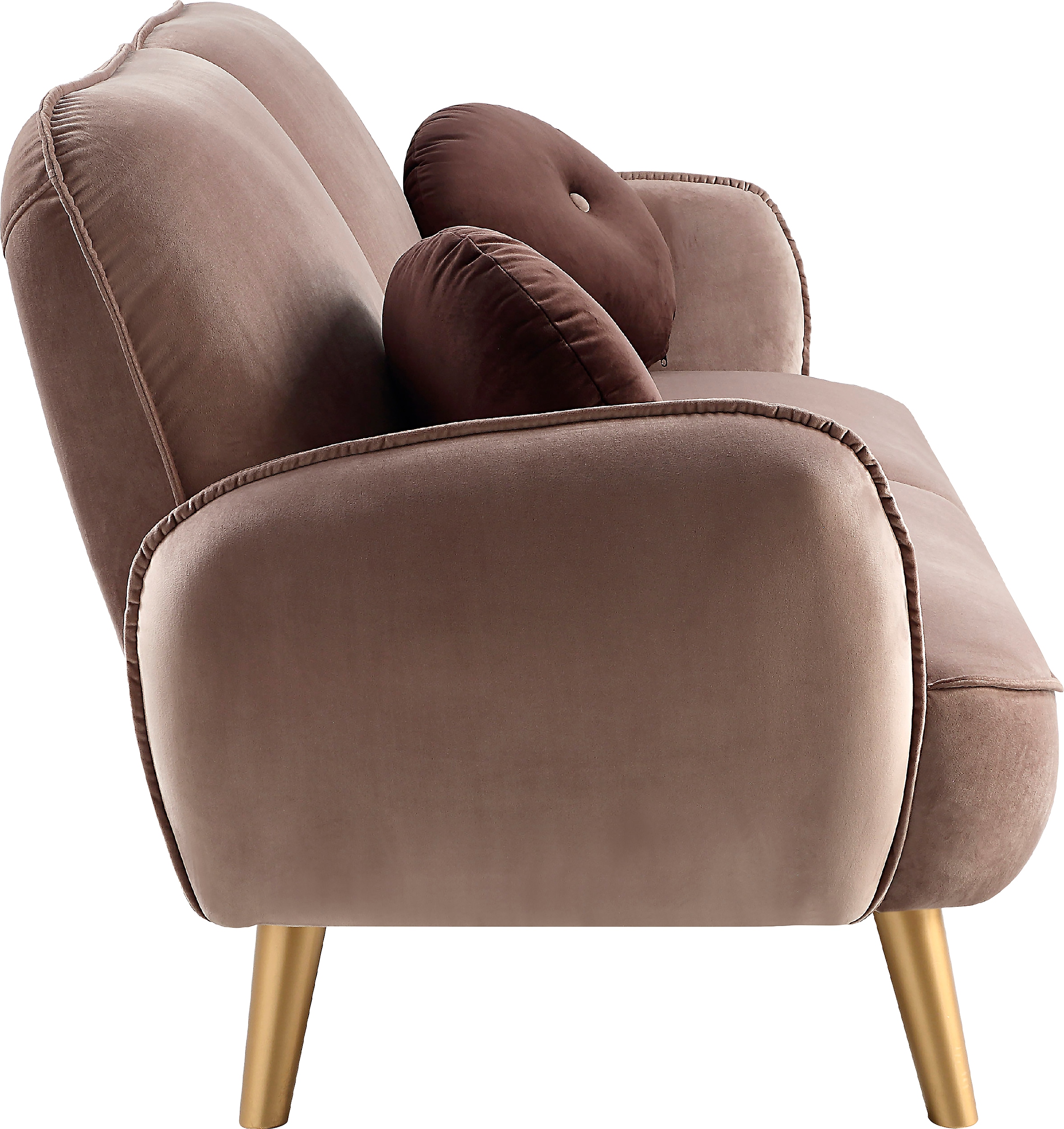 ATLANTIC home collection 3-places »Ben« mit Welleunterfederung,inkl. 2 Dekokissen, goldenen Massivholzfüssen