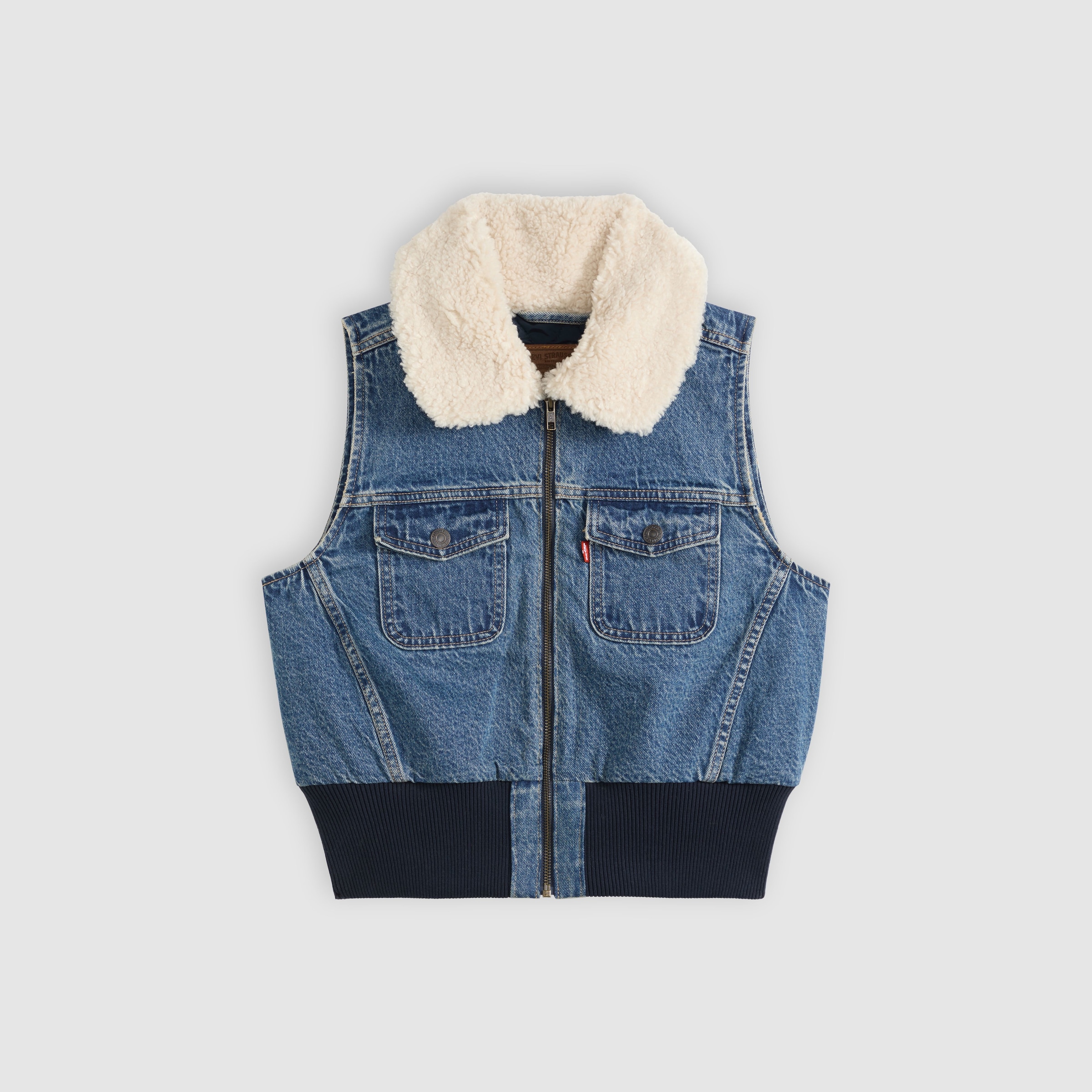 Levi's® Gilet en jean »TINY SHERPA VEST« avec col en peluche