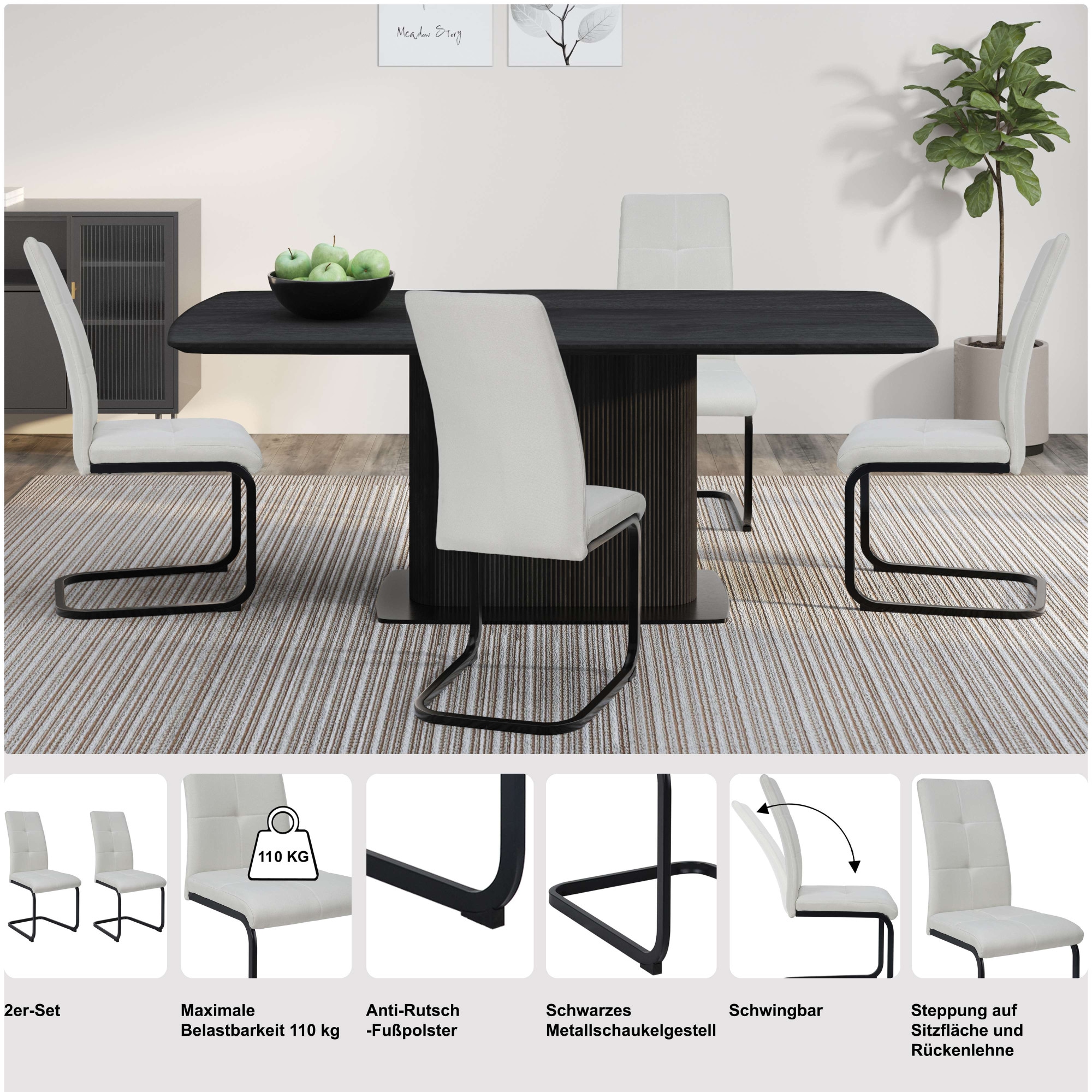 GOODproduct Esszimmerstuhl »Calgoty« (Set) 2 Stk.Freischwinger