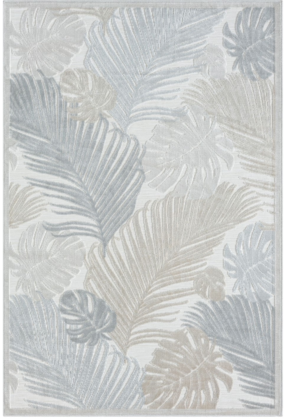 Myflair Möbel & Accessoires Teppich »Odette, LAGERRÄUMUNG!« rechteckig 8 mm Höhe Blätter Motiv, Hoch-Tief Effekt, Outdoor geeignet, Balkon, Terrasse