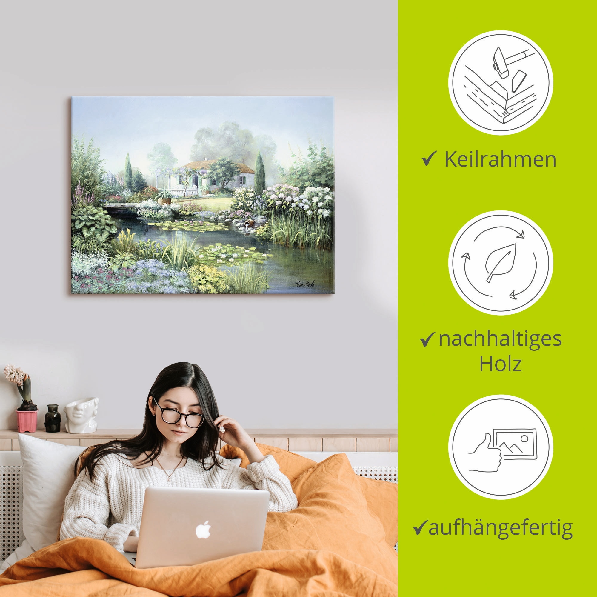 Artland Leinwandbild »Schatzgarten« Garten 1 Stk. tlg. auf Holzrahmen gespannt