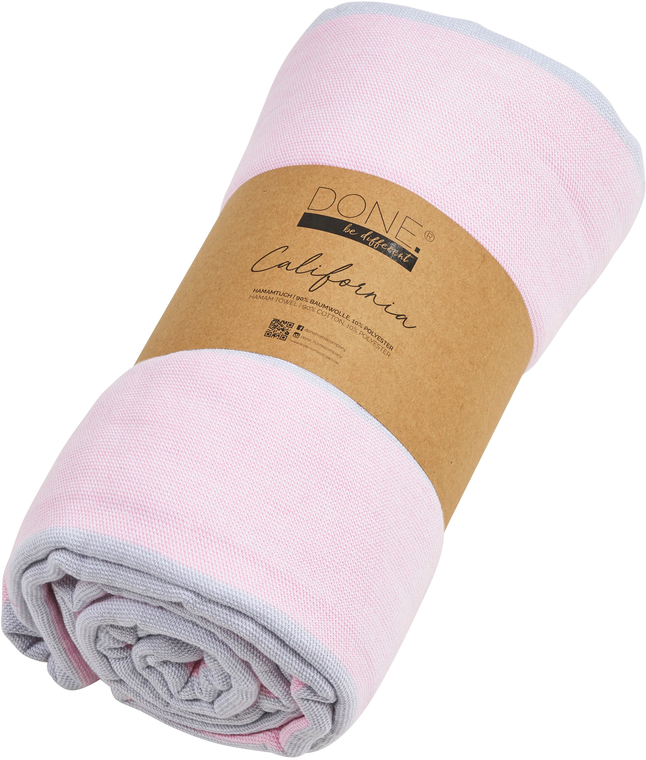 done.® Drap de hammam »California« Serviette de plage avec rayures colorées voyantes