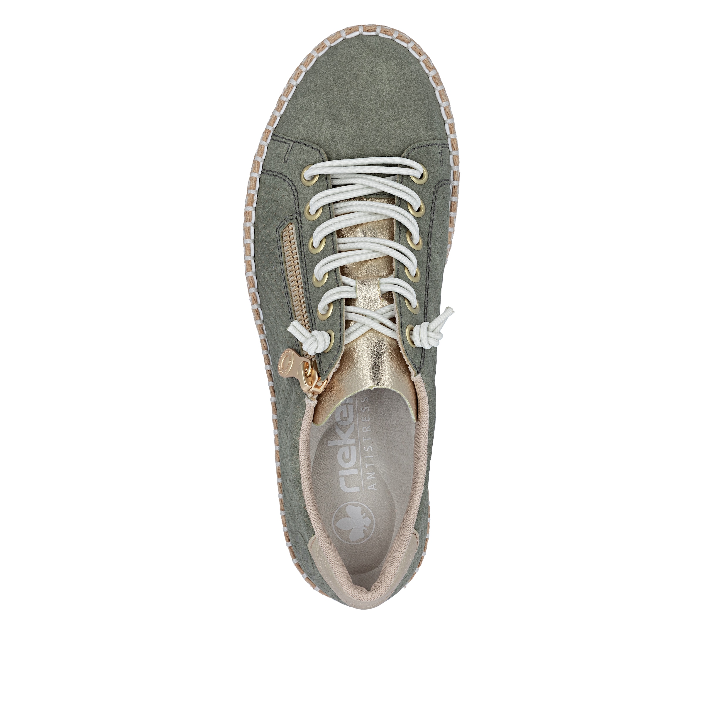 Rieker Sneaker  mit modischer Ziernaht, Freizeitschuh, Halbschuh, Schnürschuh