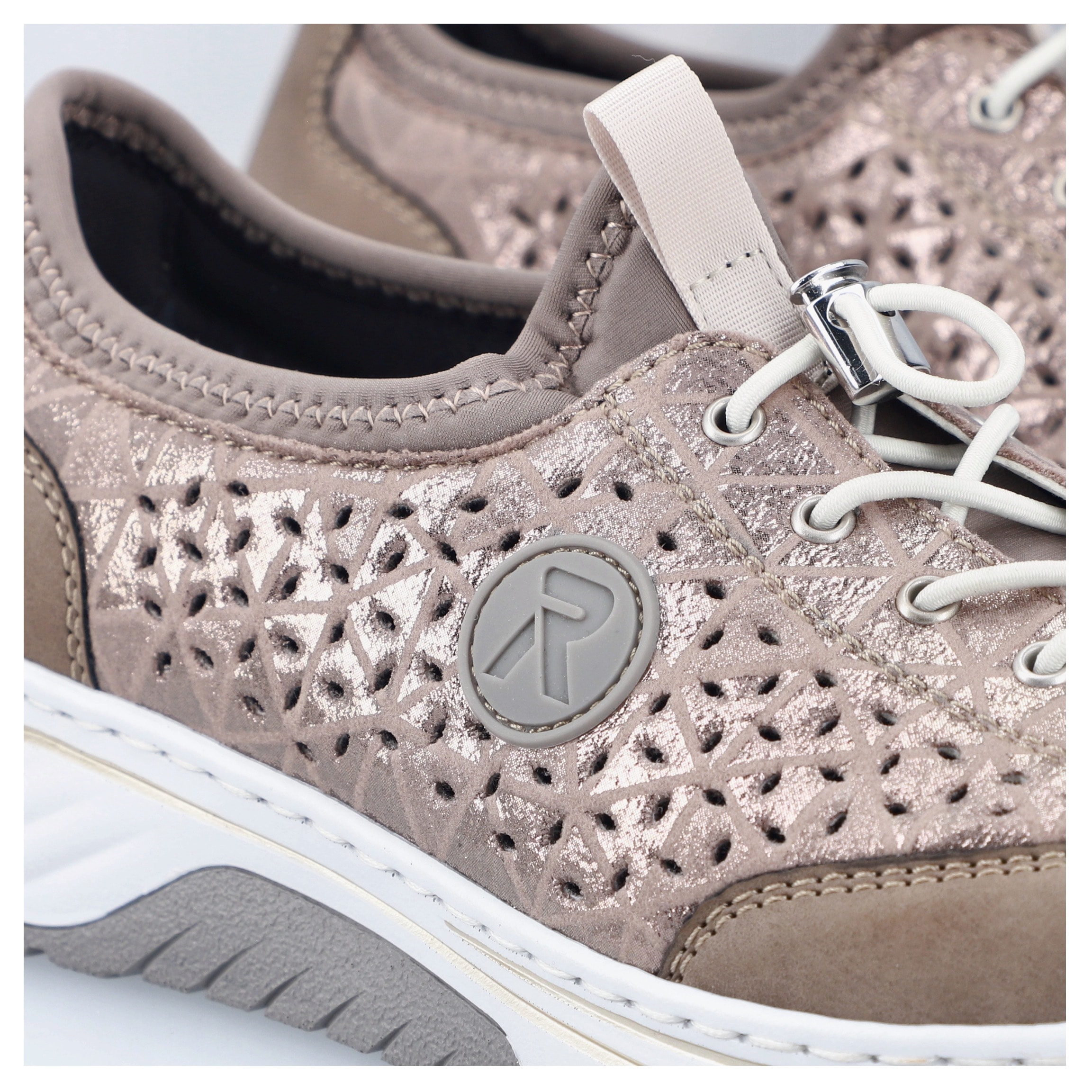 Rieker Baskets slip-on  mocassin, sneaker de loisirs, chaussure basse effet métallisé