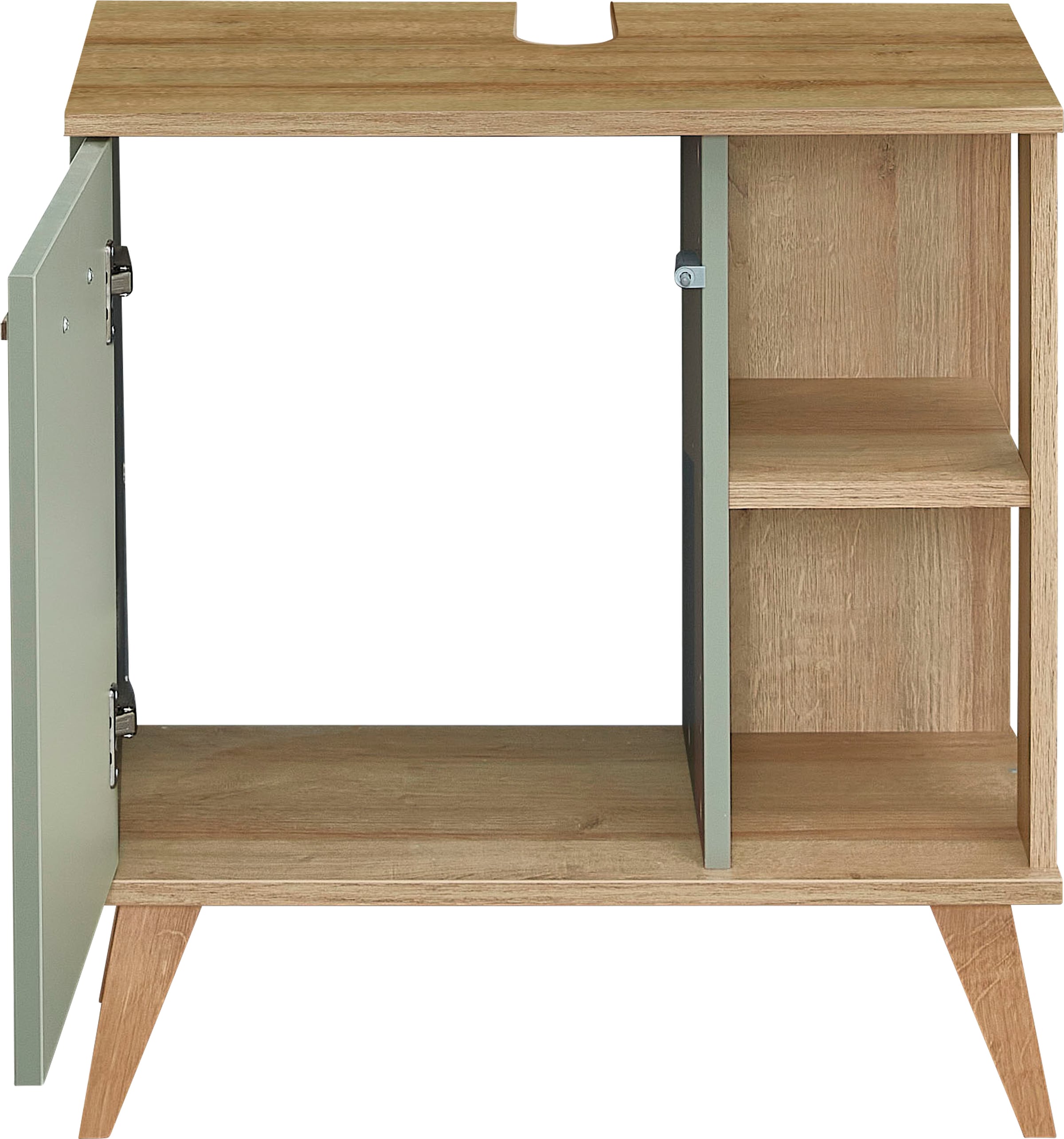 Saphir Armoire sous lavabo »Quickset 963 Unterbeckenschrank, Salbei Nachbildung, 1 Tür« meuble sous lavabo avec amortisseur de porte, largeur 60,5 cm, sans lavabo