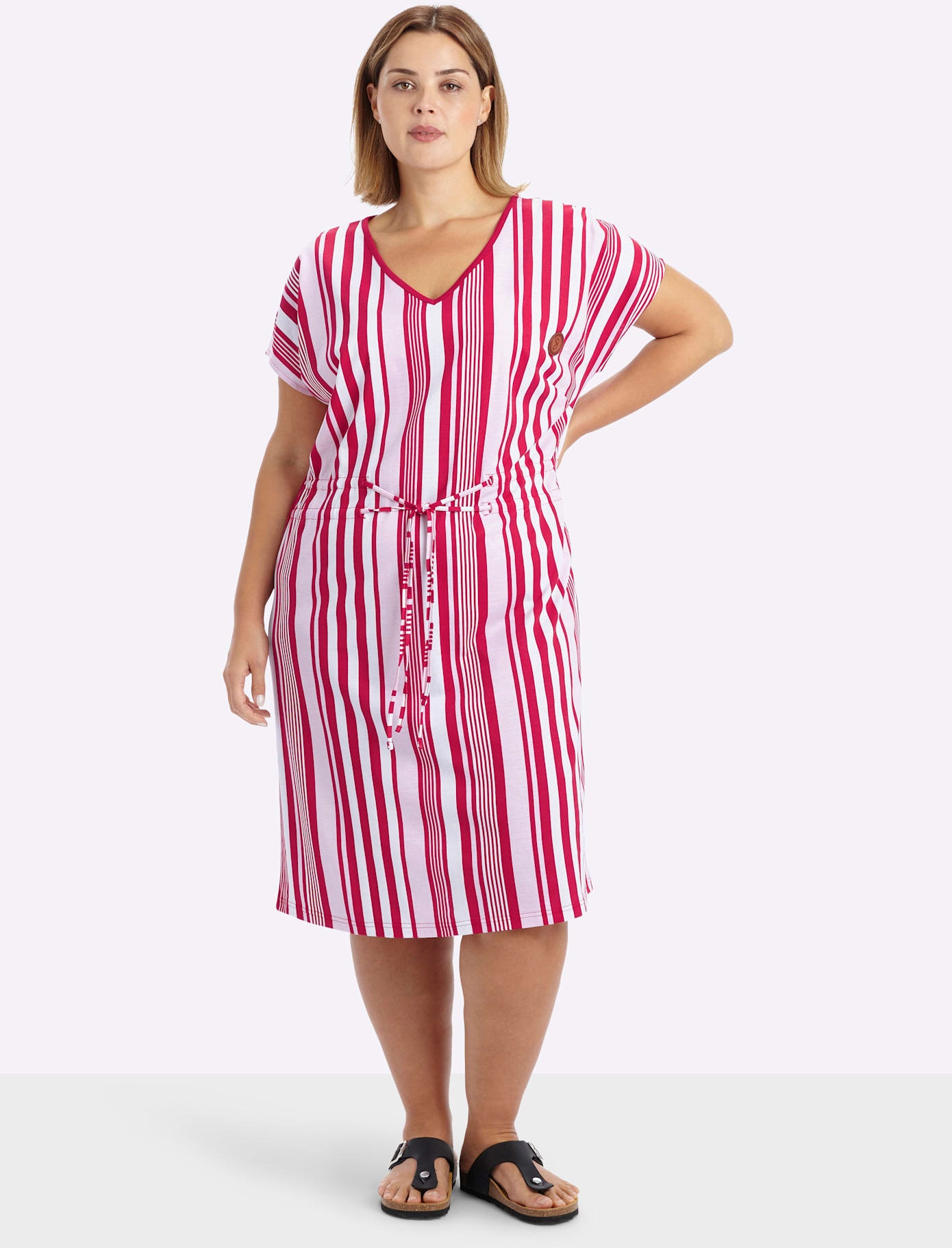 Sheego Jerseykleid »Jersey-Kleid« Brusttasche