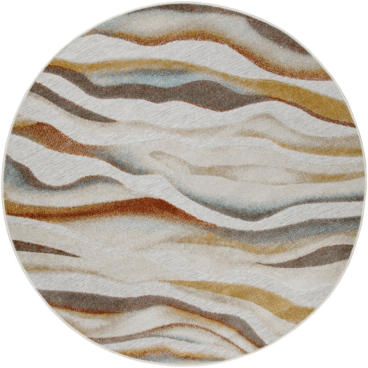 Wecon home Tapis d'extérieur »Creek« Rond 5 mm Höhe für Innen & Aussen, strapazierfähig, pflegeleicht, Hoch-Tief Effekt