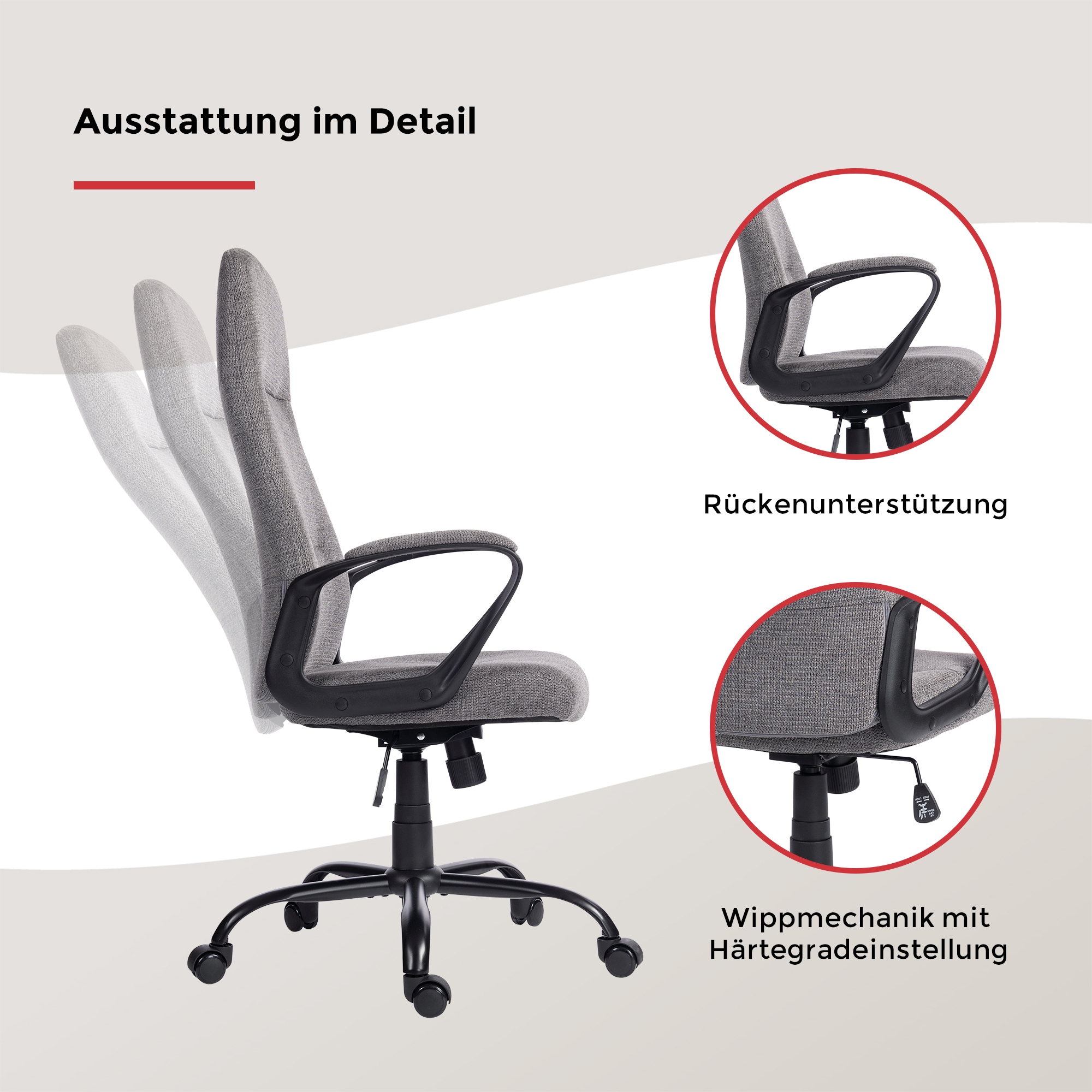 Duo Collection Fauteuil de direction »Merlin« () Chaise de bureau, avec accoudoirs rembourrés
