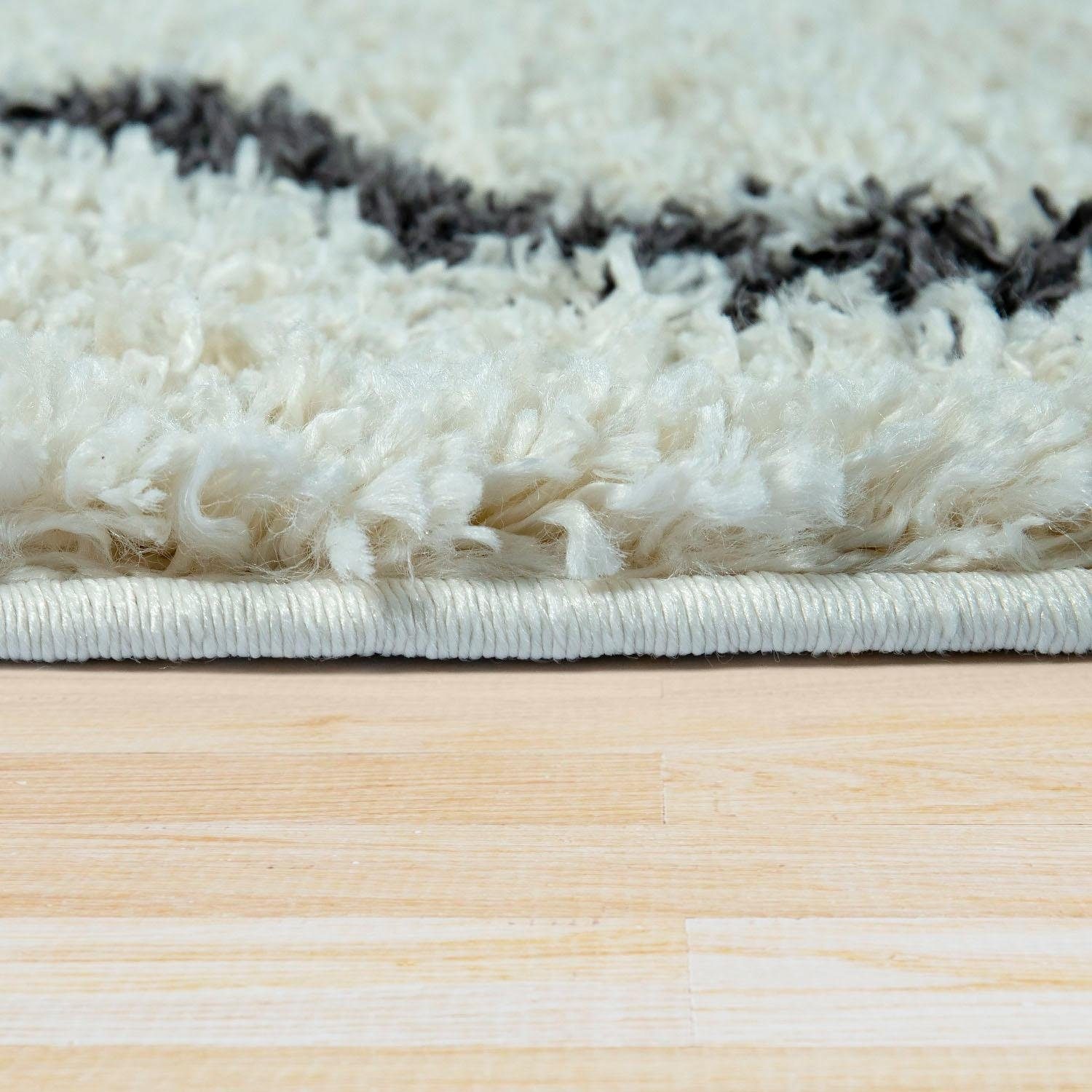 Paco Home Tapis à poils longs »Helsinki 531« Rectangulaire 45 mm Höhe weicher Hochflor-Shaggy, Scandi Design, mit Fransen