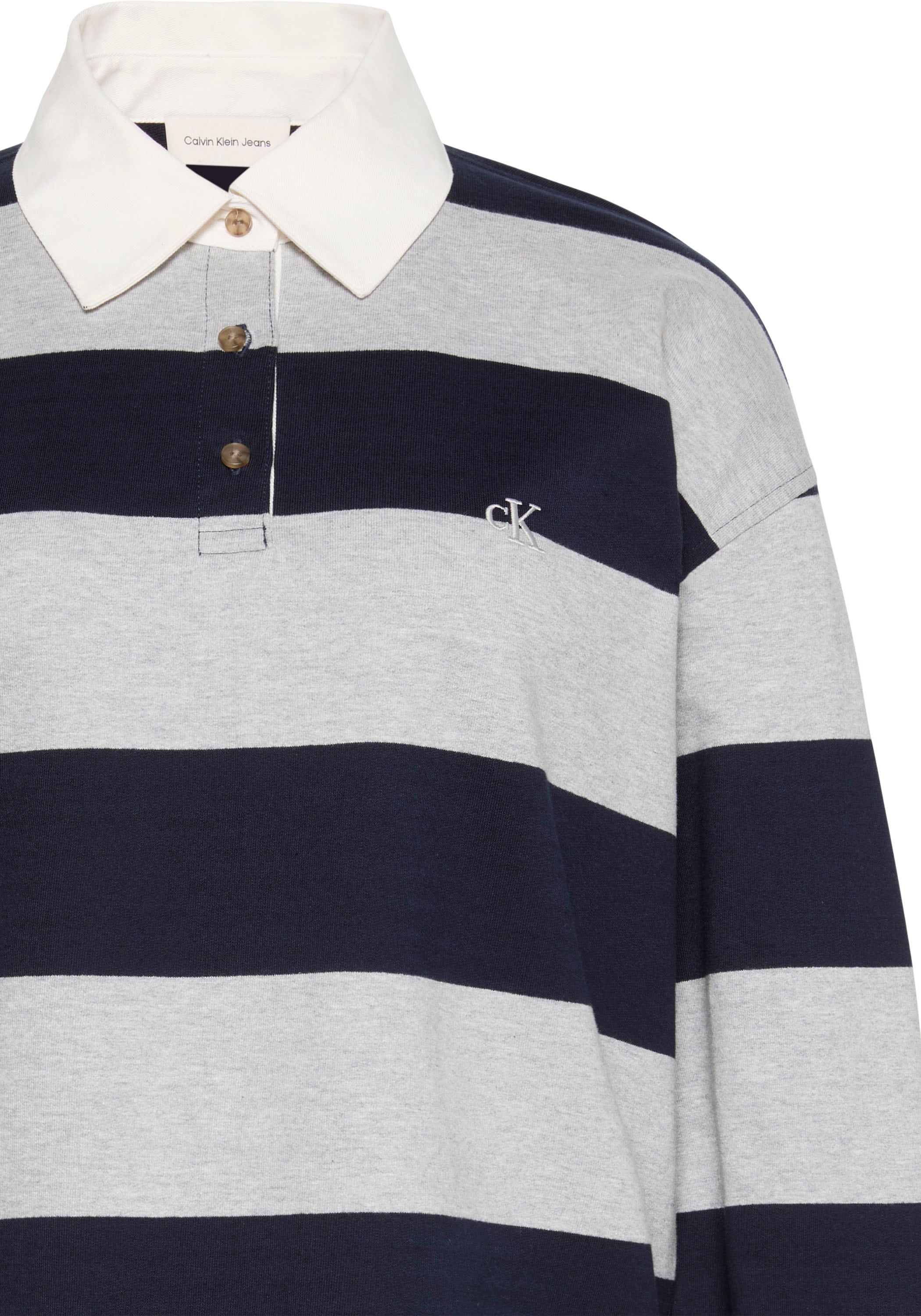 Calvin Klein Jeans Polokleid »VARSITY STRIPE MINI POLO« Ohne Tasche Regular fit mit Polokragen
