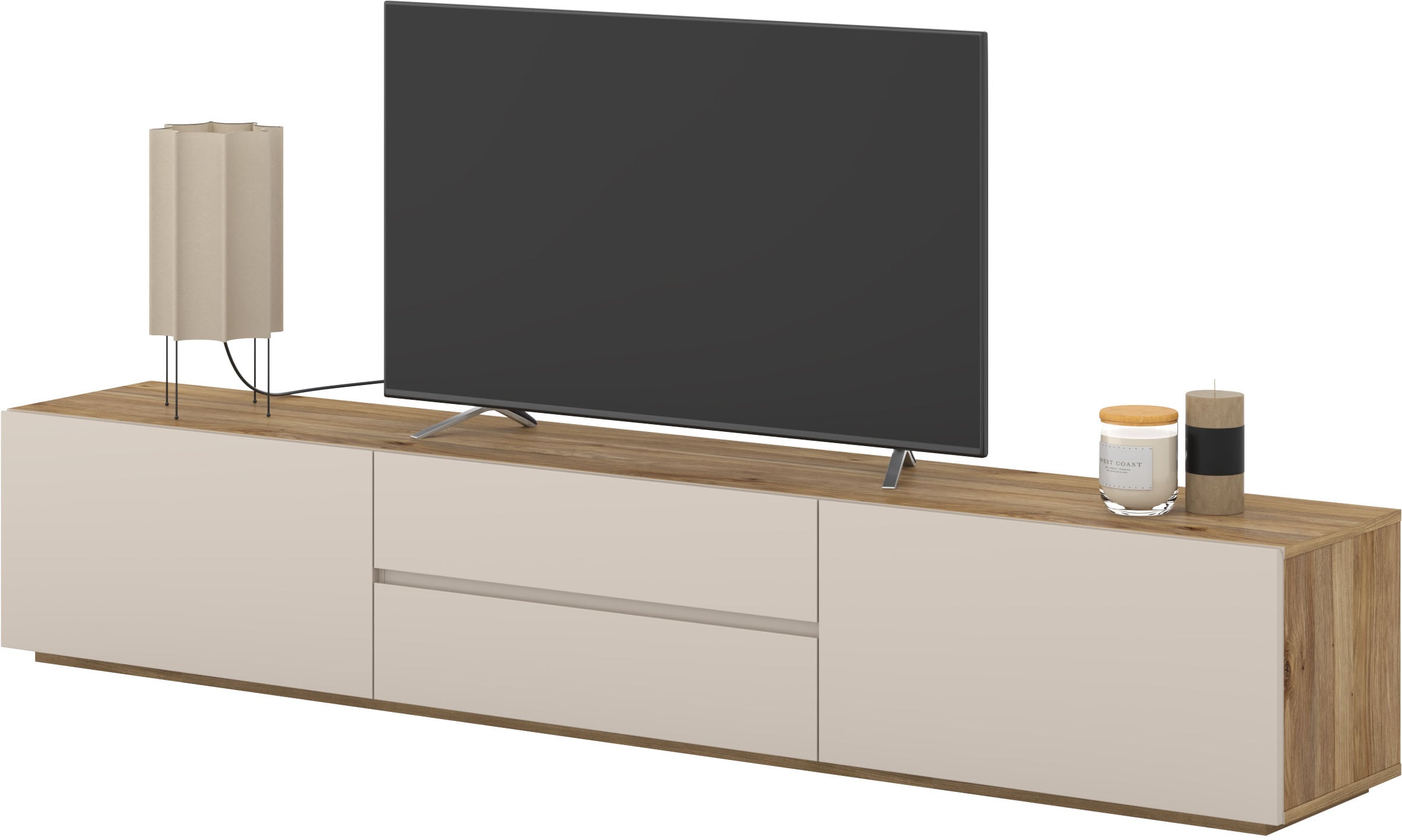 INOSIGN Lowboard »Criss, Breite 200 cm, moderne grifflose TV-Kommode« TV-Kommode, TV-Schrank, hängend und stehend montierbar