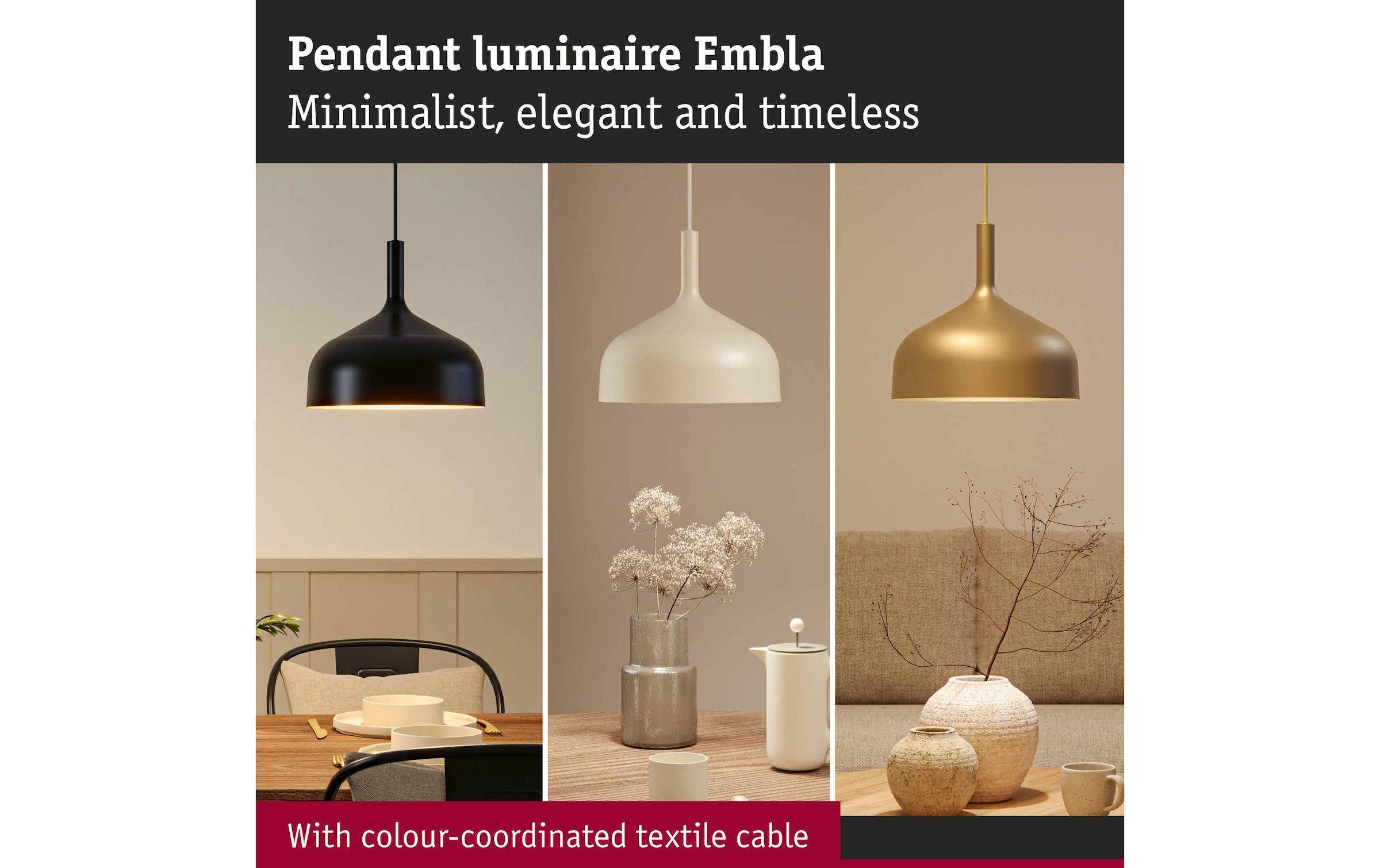 Paulmann Pendelleuchte »Pendelleuchte Embla II E27 Metall Metall« E27