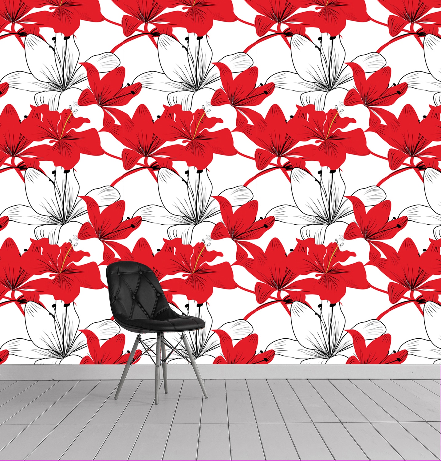 queence Papier peint vinyle »Felizitas« Motif | botanique | floral | imprimé | naturellement | à motifs 90x250cm, selbstklebend, kinderleichte Anbringung, , Sticker