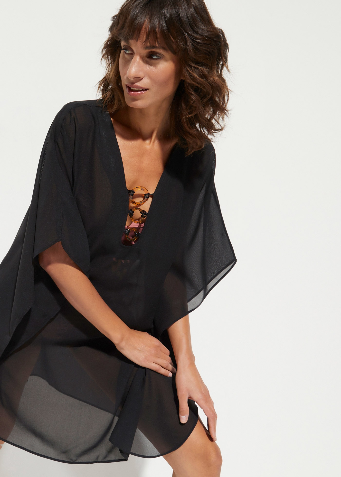 bonprix Robe tunique für warme Tage, aus Polyester, figurumspielende Passform