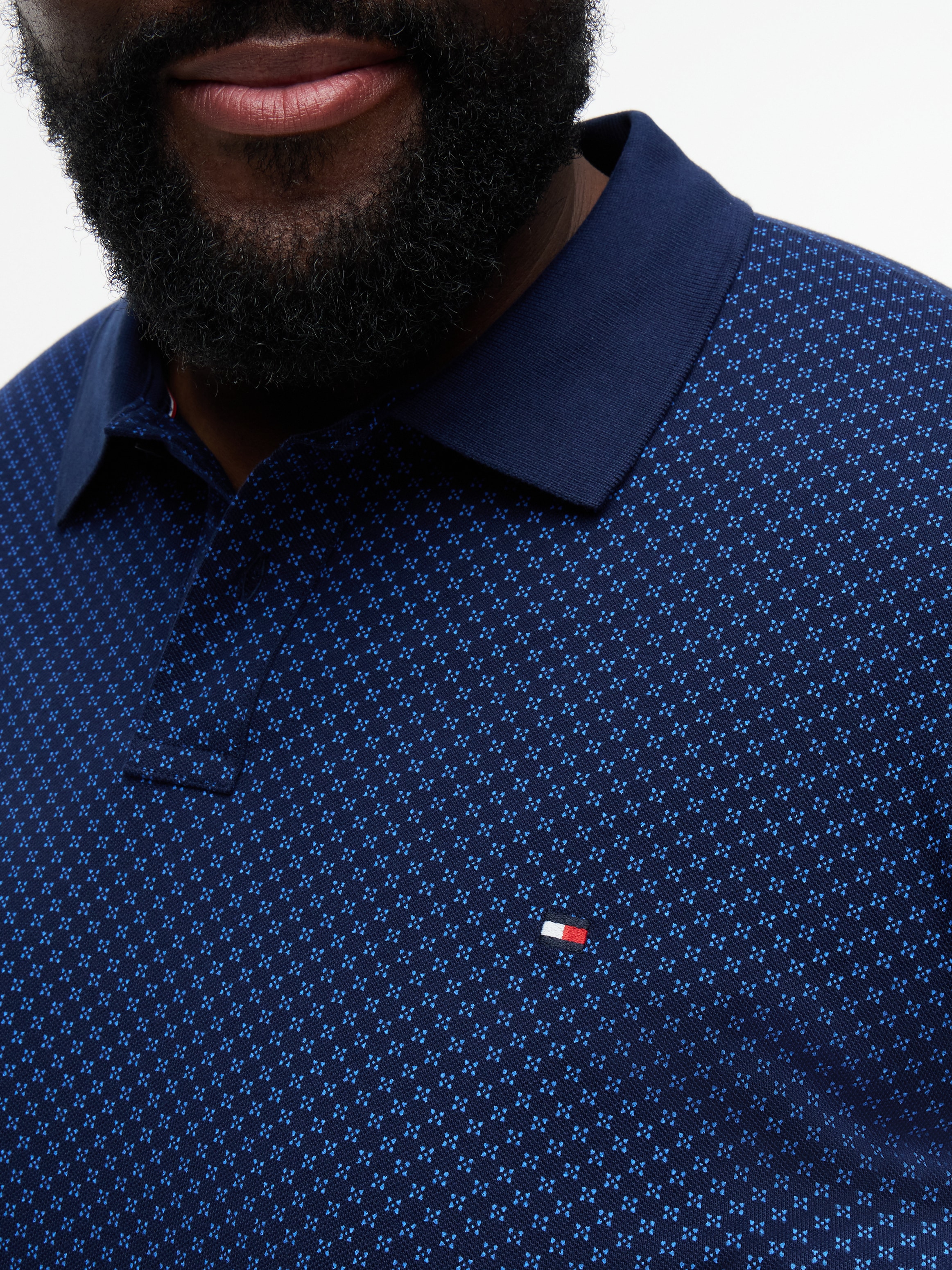 Tommy Hilfiger Big & Tall Poloshirt »BT-MICROPRINT PIQUE REGULAR« mit geometrischem Muster, Grosse Grössen