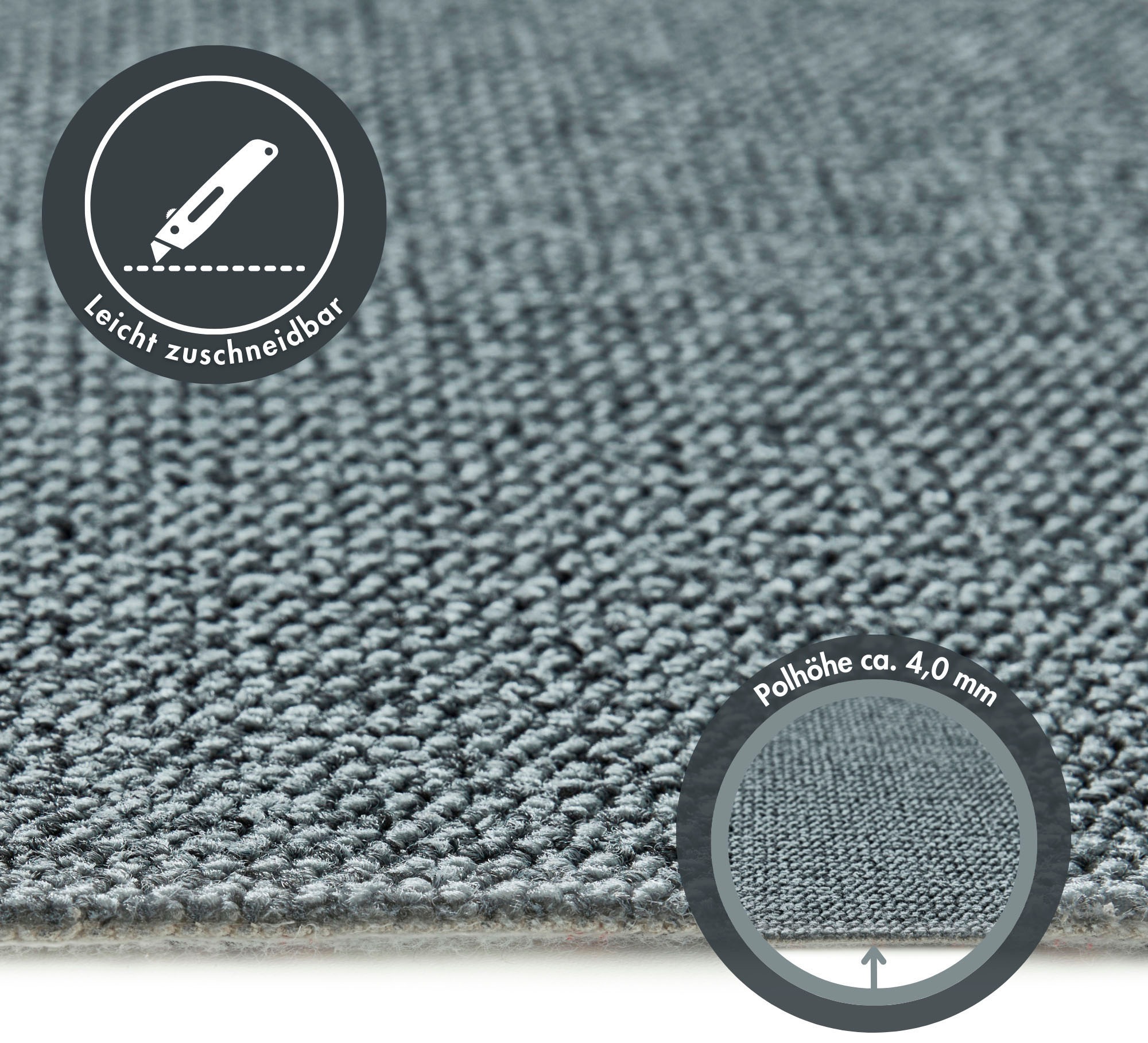 Andiamo Teppichboden »Tulsa, Schlinge, Made in Belgium« rechteckig 6 mm Höhe meliert, Breite 400 cm oder 500 cm, strapazierfähig & pflegeleicht