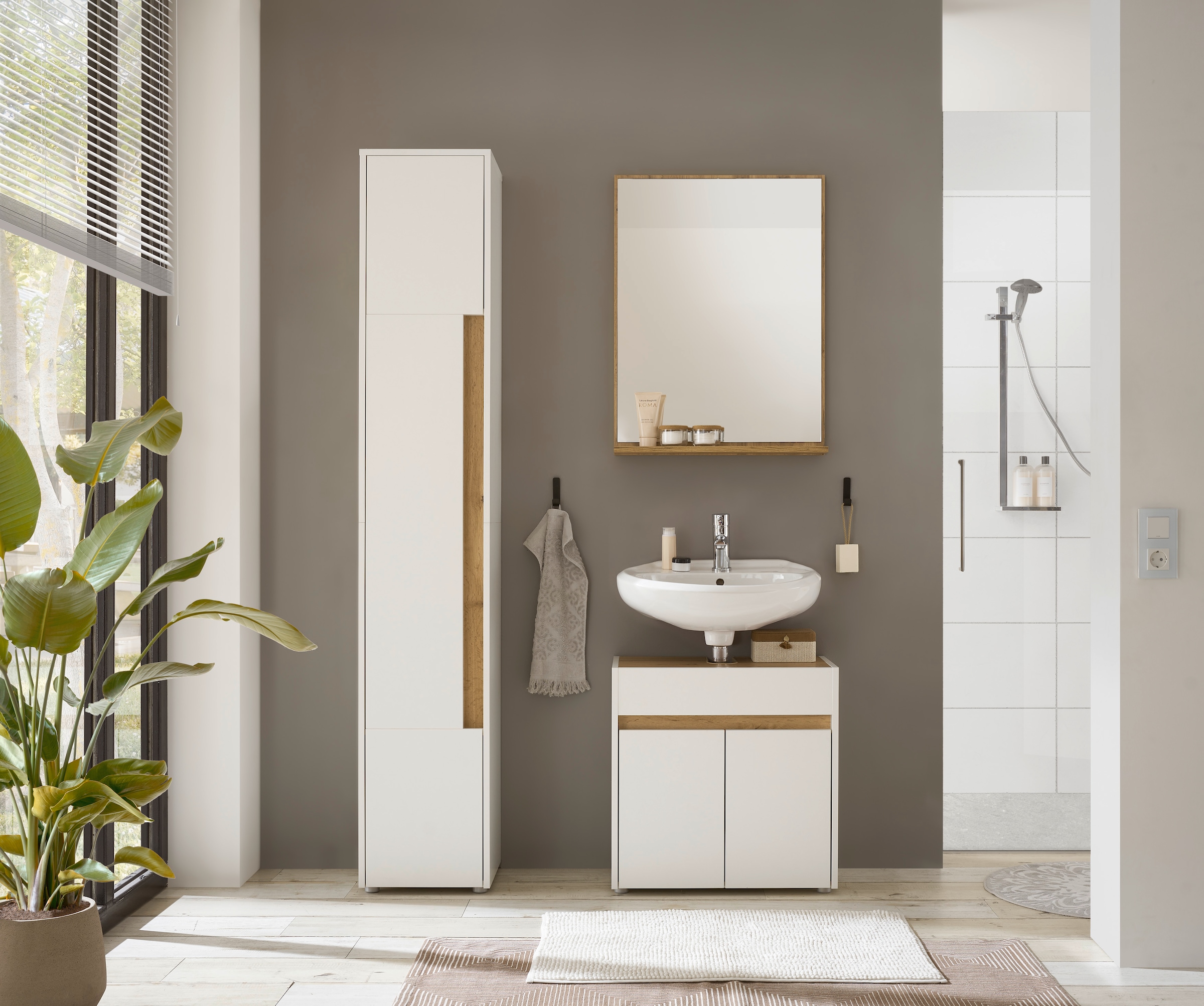 Home affaire Ensemble de meubles de salle de bain »CITY/ GIRON, Bad im zeitlosen Design, 3-teiliges Badezimmer« Set, 3 cuis tlg.